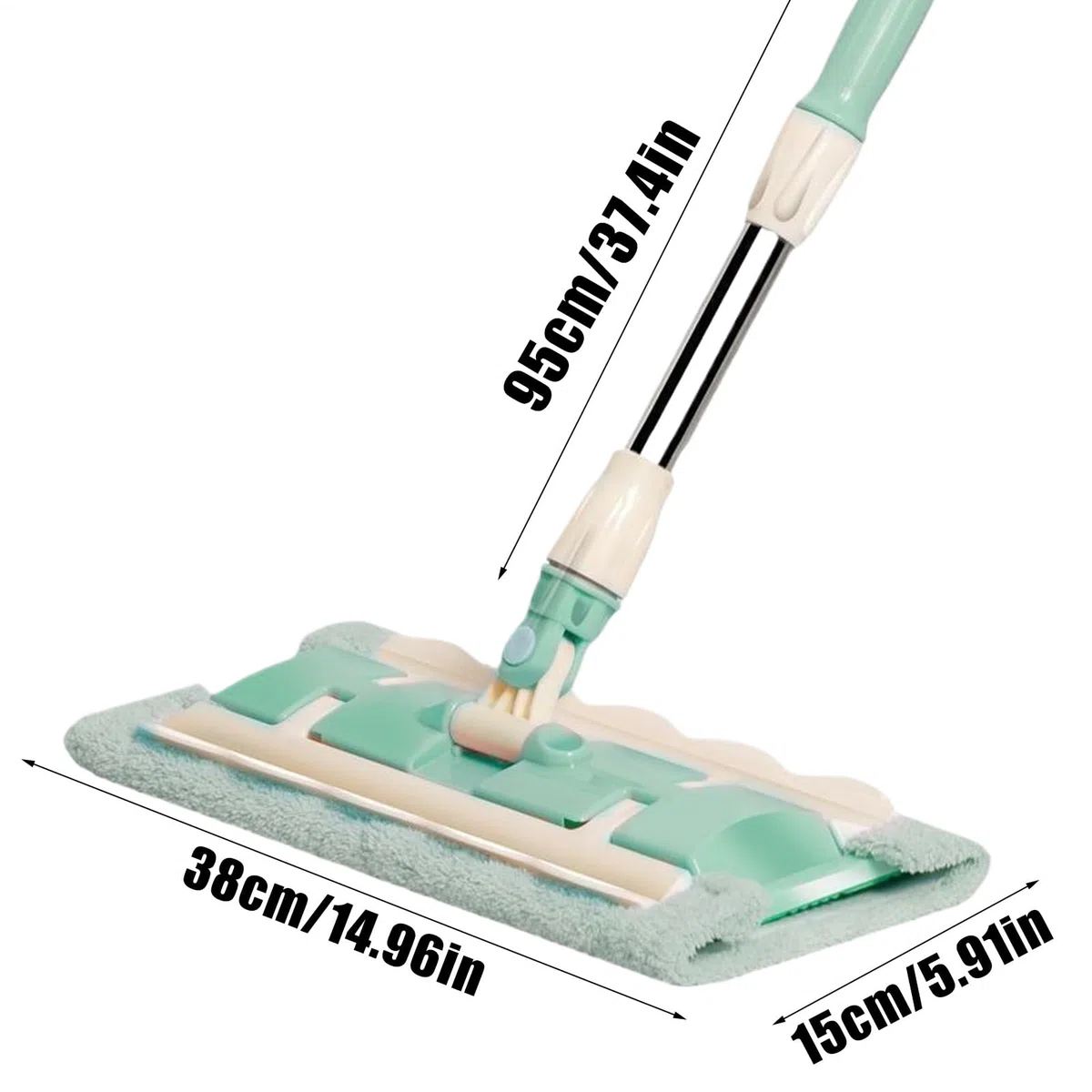 Mopa Plana De Microfibra 7 Almohadillas Mango Telescópico Fregado Rápido | Mopa Giratoria 360° Para Suelos Mantenimiento Diario Hogar Baño Cocina Tarima Azulejos Grandes Áreas