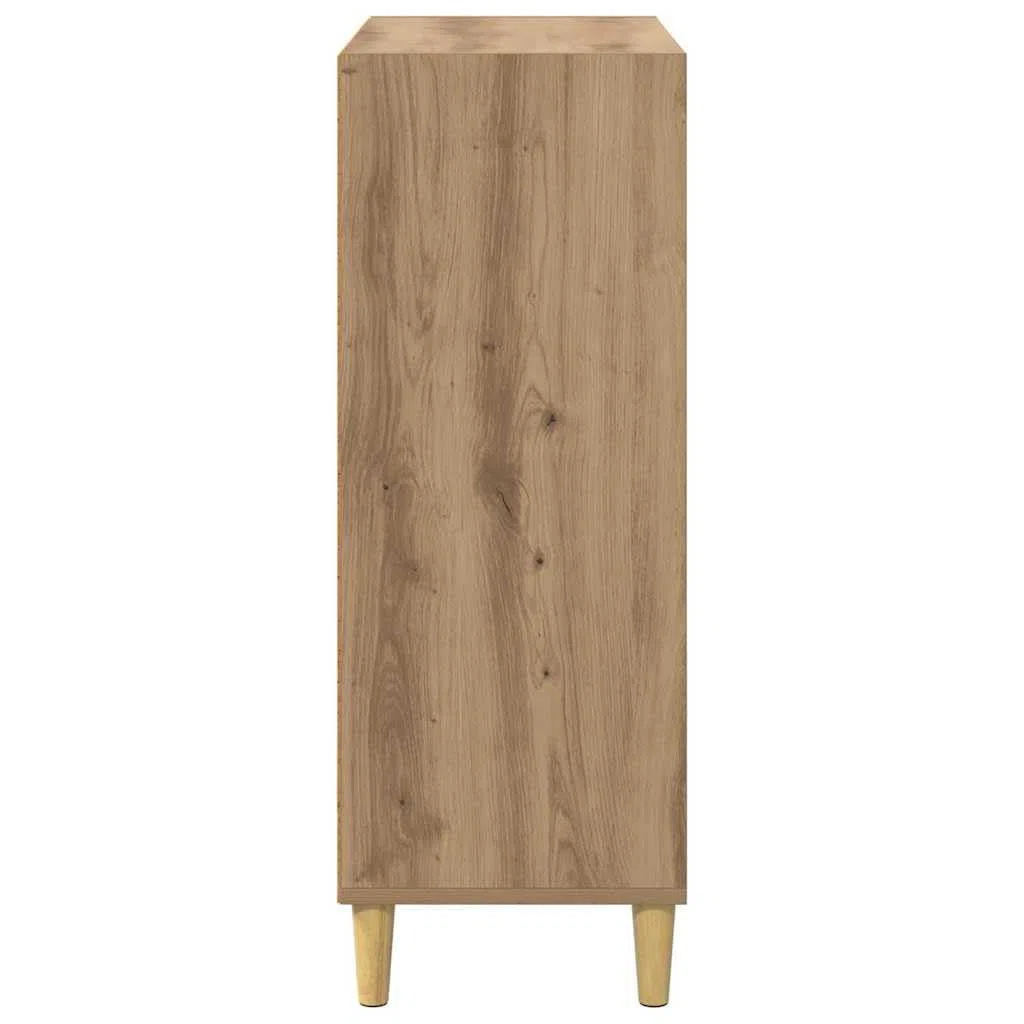 Aparador de madera de roble Artisan, 69,5 x 32,5 x 90 cm, con estantes y superficie resistente a las manchas para comedor y sala de estar, mueble de pie con robusto