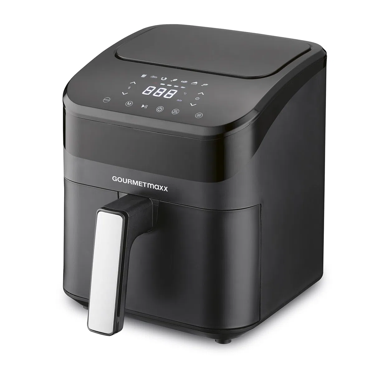 GOURMETmaxx Freidora de aire caliente digital de 4 litros, airfryer con temporizador y pantalla táctil, freidora con funciones y programas versátiles, freidora de ahorro de energía, prácticamente sin