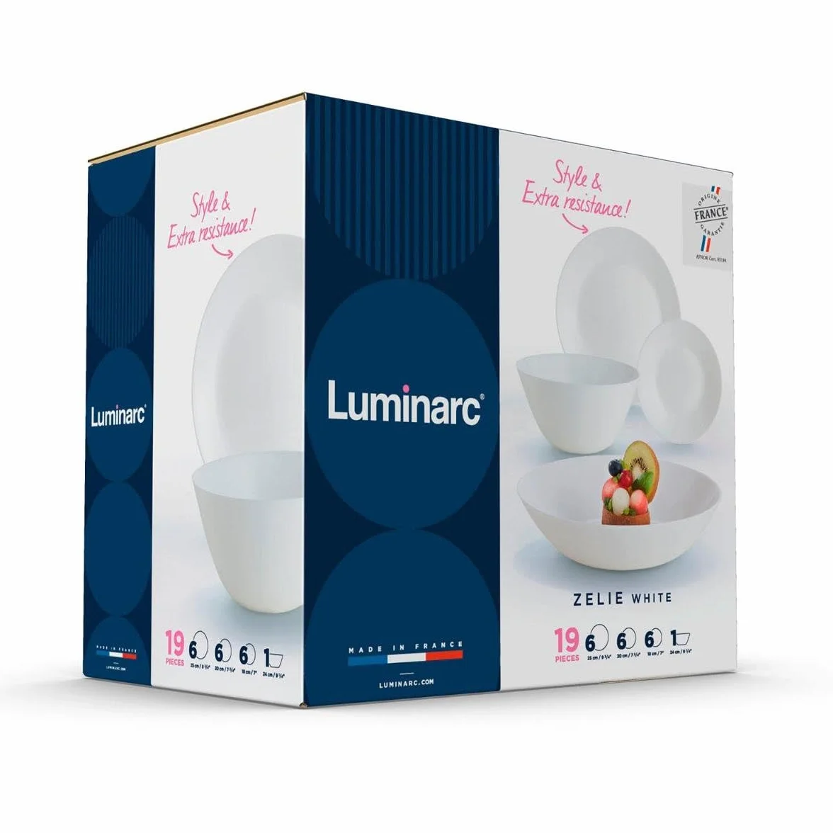 Arcopal LUMINARC ZELIE - Vajilla Opal 19 Piezas - 6 Personas