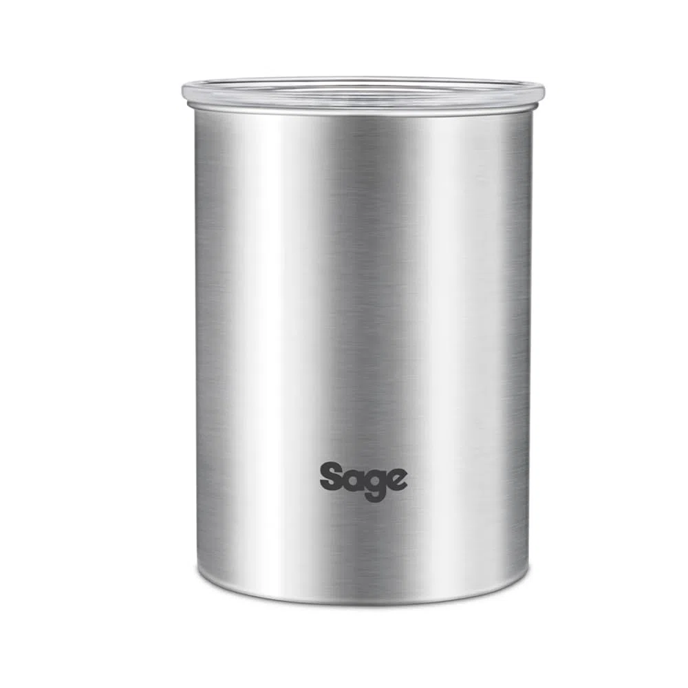 Sage - The Bean Keeper - Caja de Almacenaje de Café - Capacidad de 500g, Sello de Frescura, Acero Inoxidable, Diseñado para Máquinas de Espresso Sage