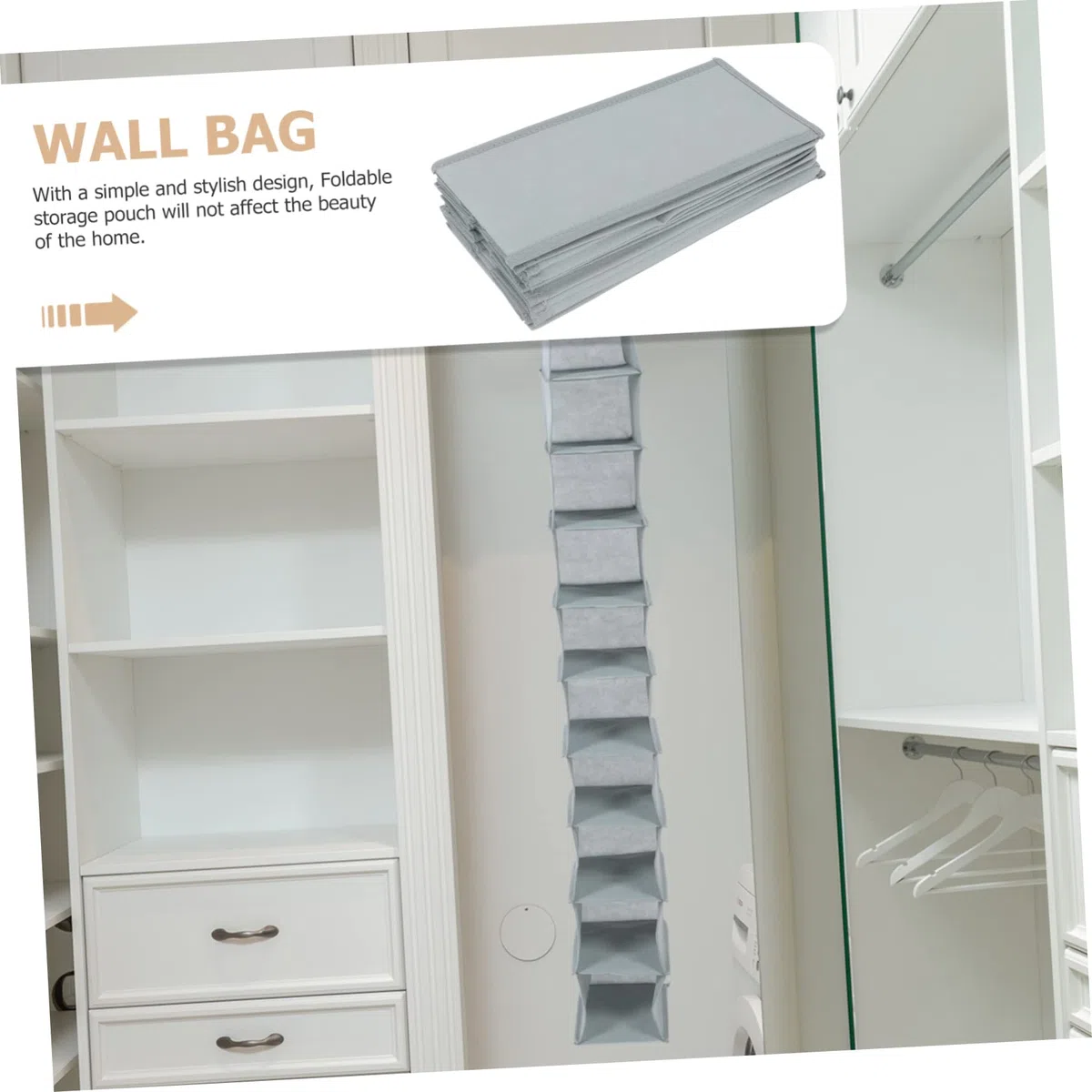 Bolsa Organizadora de Zapatos Plegable 10 Capas 15x30x125 Cm No Tejida Colgante Hogar Dormitorio Oficina Almacenaje Multifuncional
