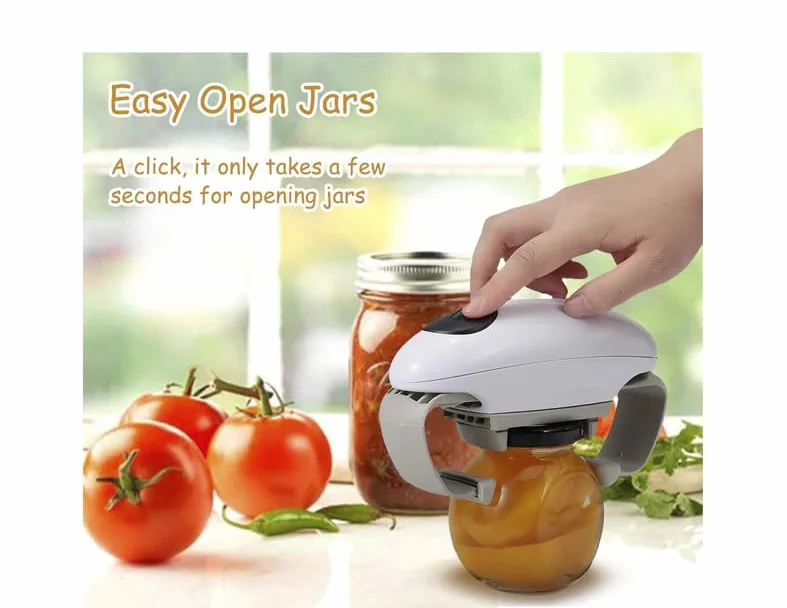 Abridor de tarros eléctrico, abridor de tarros giratorio, abridor automático de latas, herramienta de apertura de botellas, herramientas de cocina