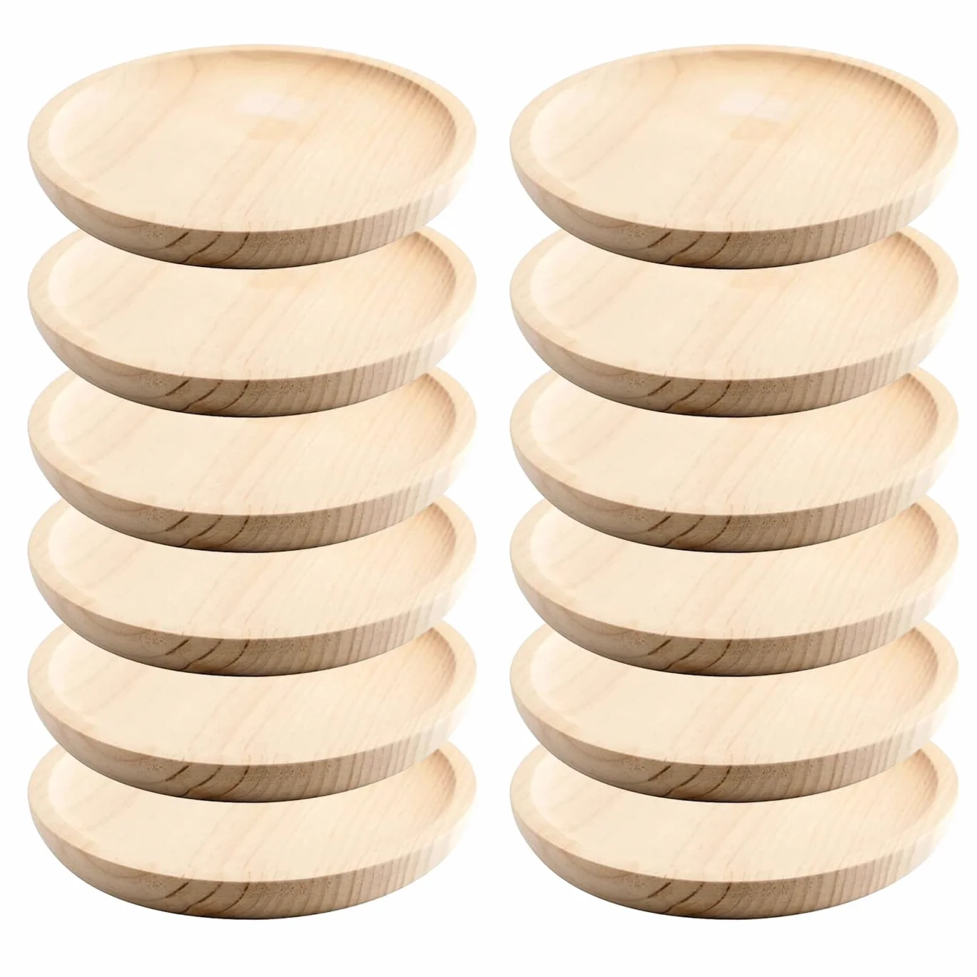 Platos para Pulpo de Madera - Plato para Pulpo - Plato de Quesos - Plato de Madera - Set de 12 - Diámetro 14 cm