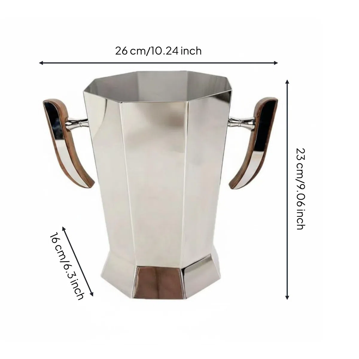 Cubo de Champán Cubitera Recipiente Balde de Hielo de Acero Inoxidable con Superficie Espejada Elegantes Mantiene una Botella Fría y Lista Adecuado para Celebraciones Mostradores y Vitrinas