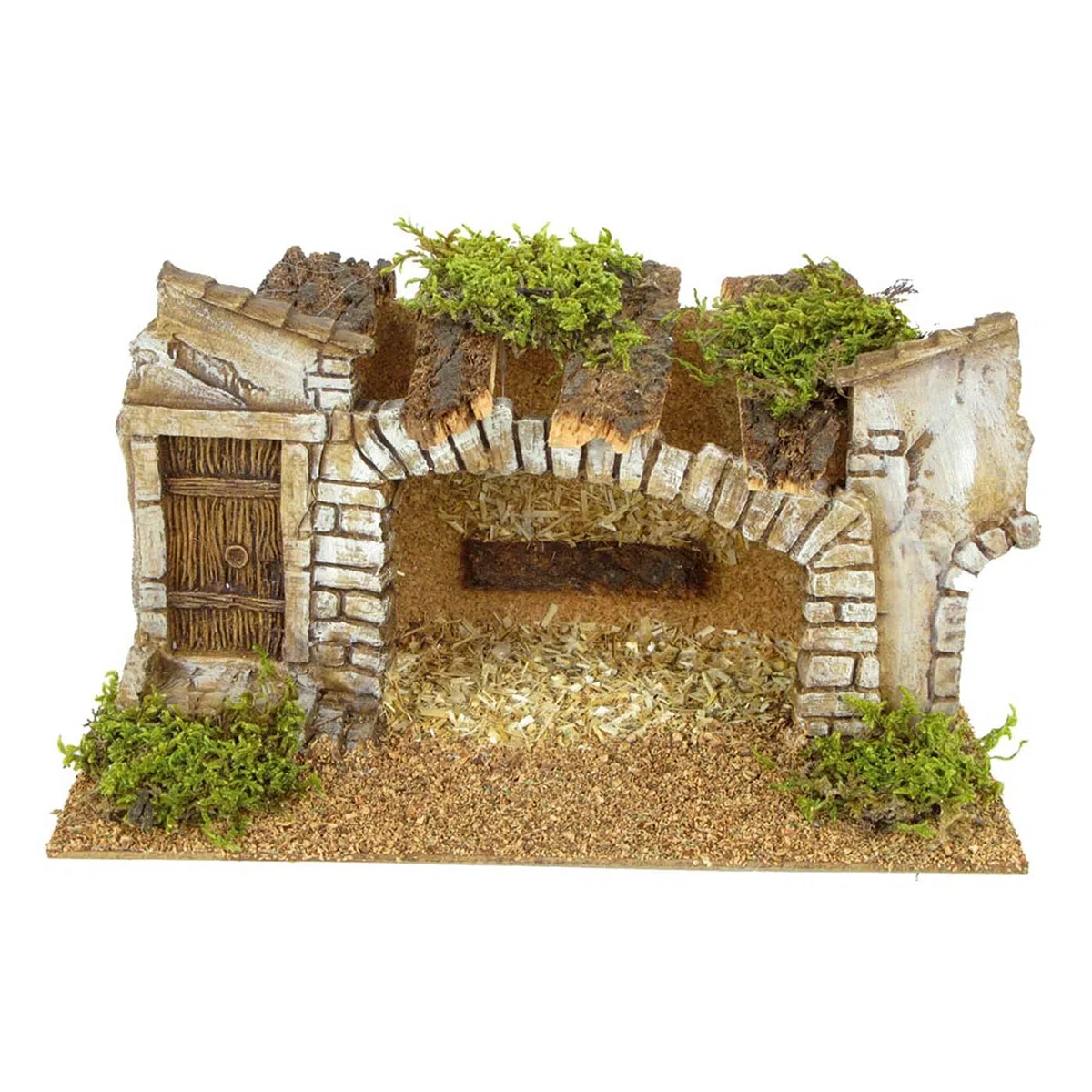 Acan Tradineur - Cueva para Figuras del Nacimiento de 5 cm, Pesebre de 12 x 24 x 13 cm para belén navideño, Corcho, Figura Decorativa Navidad, decoración Tradicional