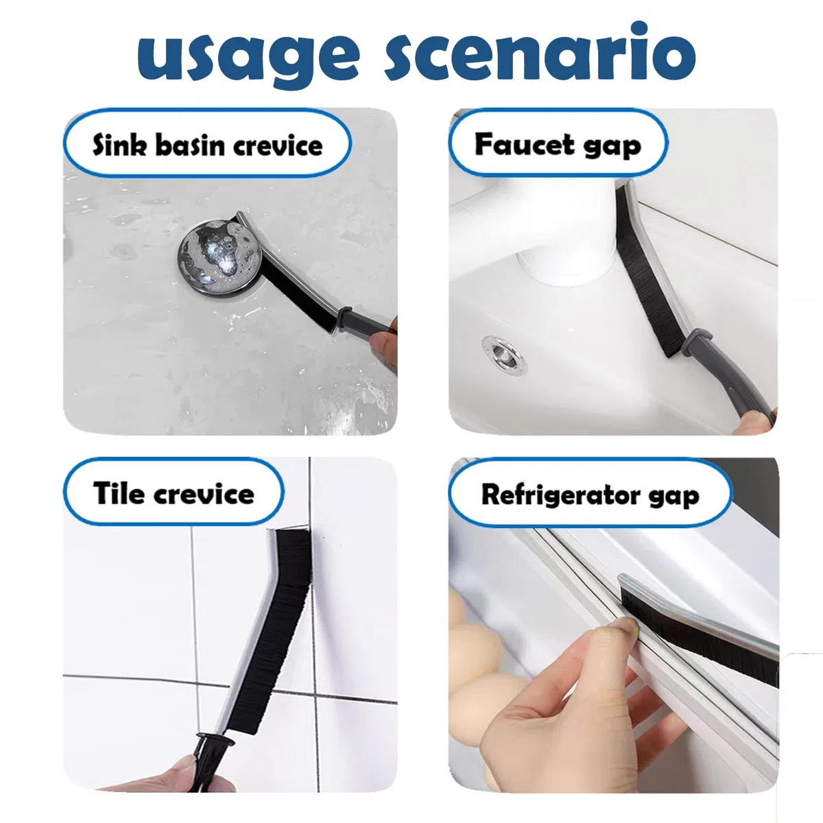 Betanull Juego de cepillos de limpieza para grietas, cepillos de cerdas duras multiusos para limpieza profunda de cocina, baño, lechada, fregadero, taza, tetera, botella, licuadora, esquinas, espacios