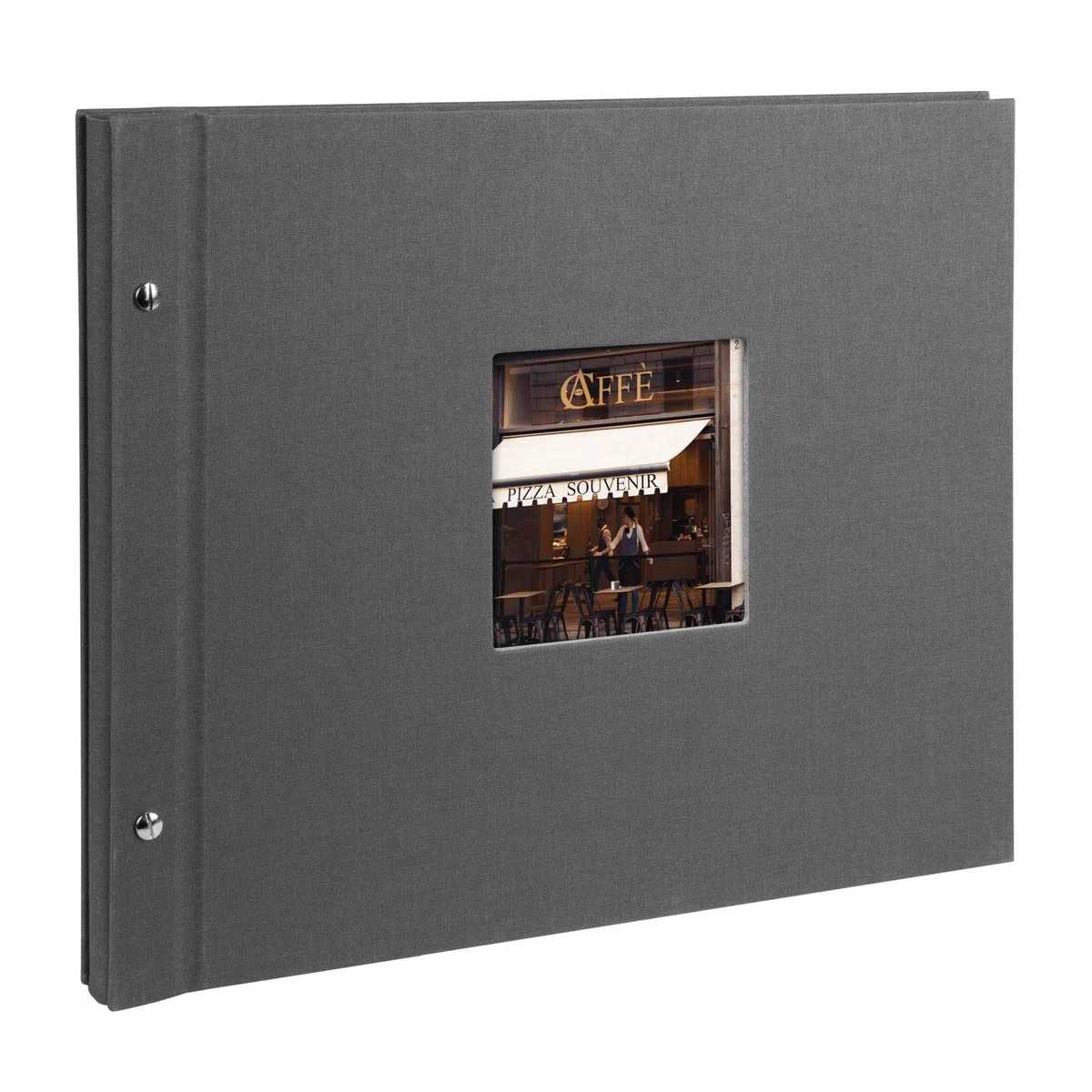 goldbuch 28825 Bella Vista - Álbum de fotos de 39 x 31 cm, 40 páginas blancas con separadores de pergamino, ampliable, color gris