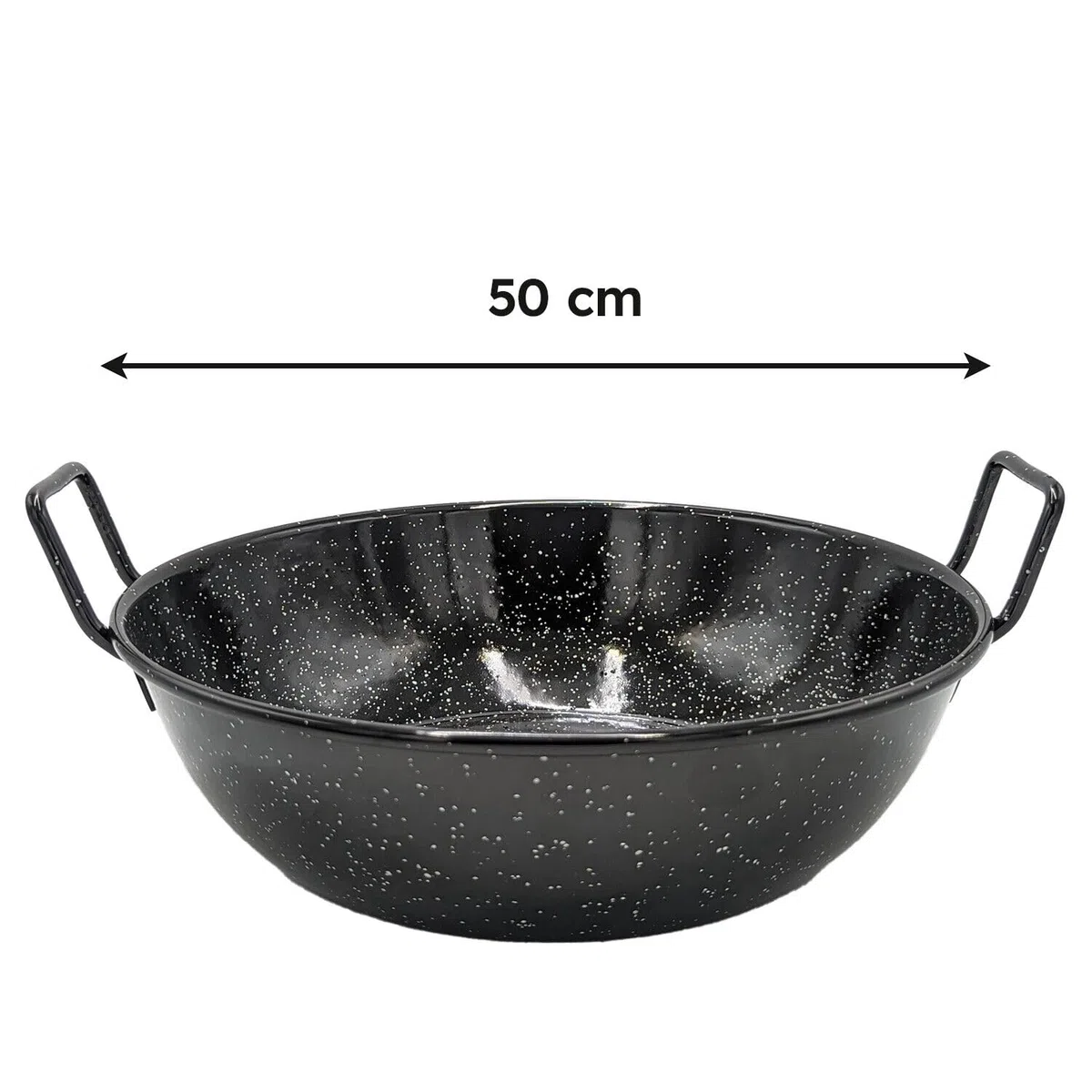 Garcima - Sartén Doble Honda Con Asas Esmaltada 50 cm.