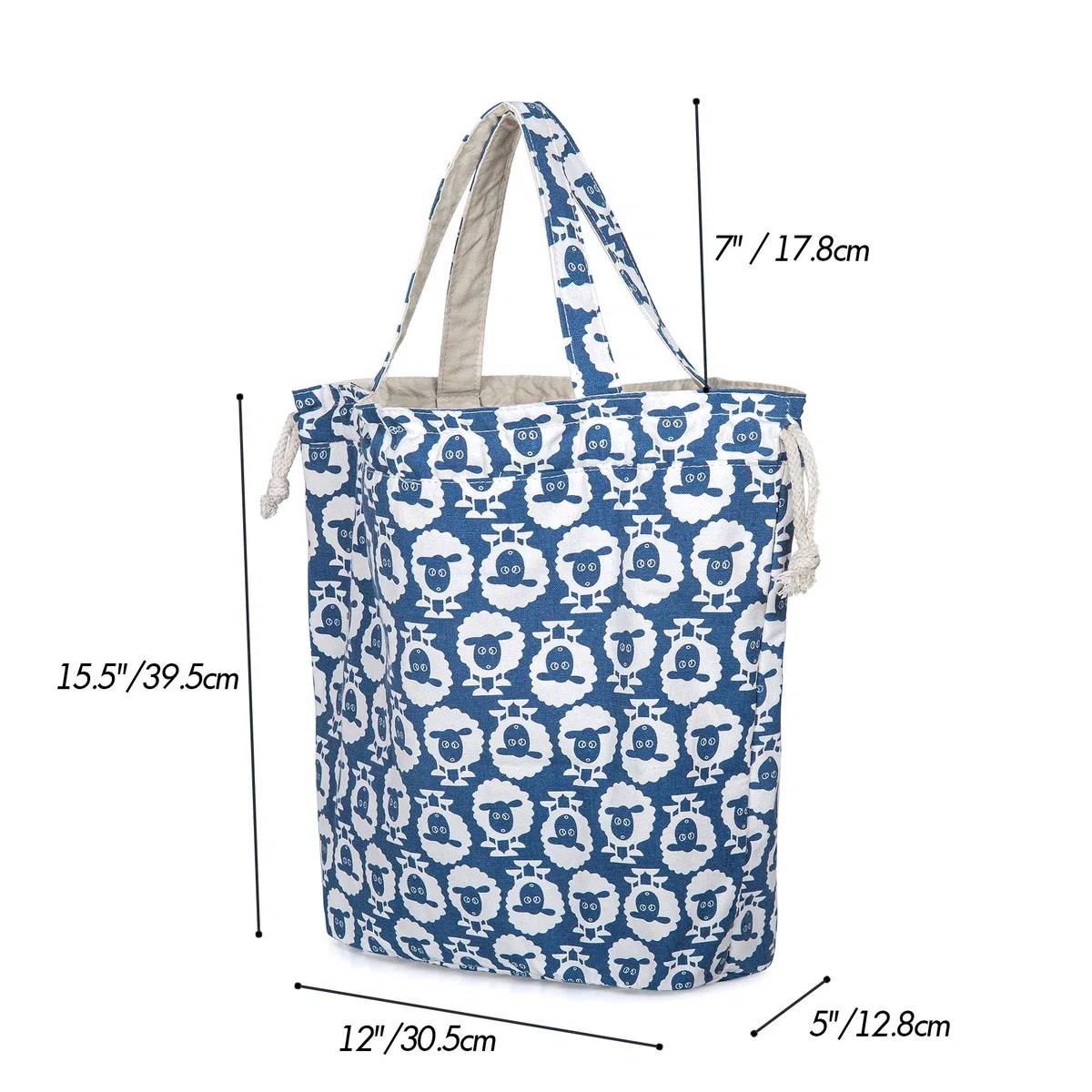 Teamoy Bolsa de Tejer con Cordón, Bolsa de Labores Portátil para Agujas de Tejer, Ovillos de Hilos y Accesorios de Tejido, Multifuncional, Tamaño Ideal,Oveja.