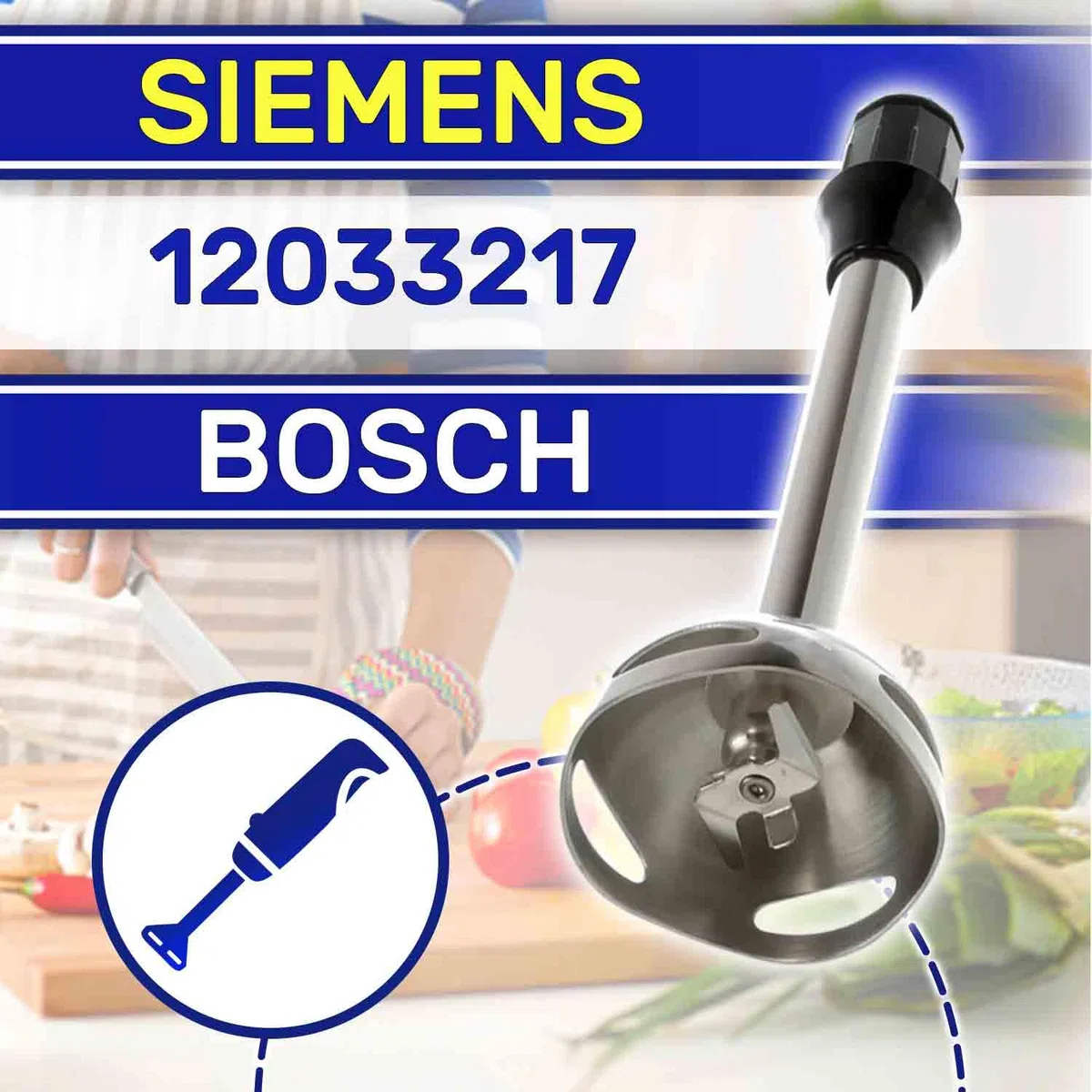 MONTERAL Pata para Batidora Mano con Código Original 12033217 para Bosch para Siemens - Garantía de 10 Años