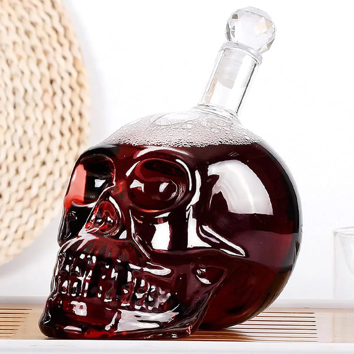 550 ml Decantador Whisky, Calavera Decantador Licor, Decantador De Cráneo, Decantador De Whisky De Vidrio, Jarra De Whisky Frasco, Vasos Calavera Cristal, Para Whisky, Vino y Licores