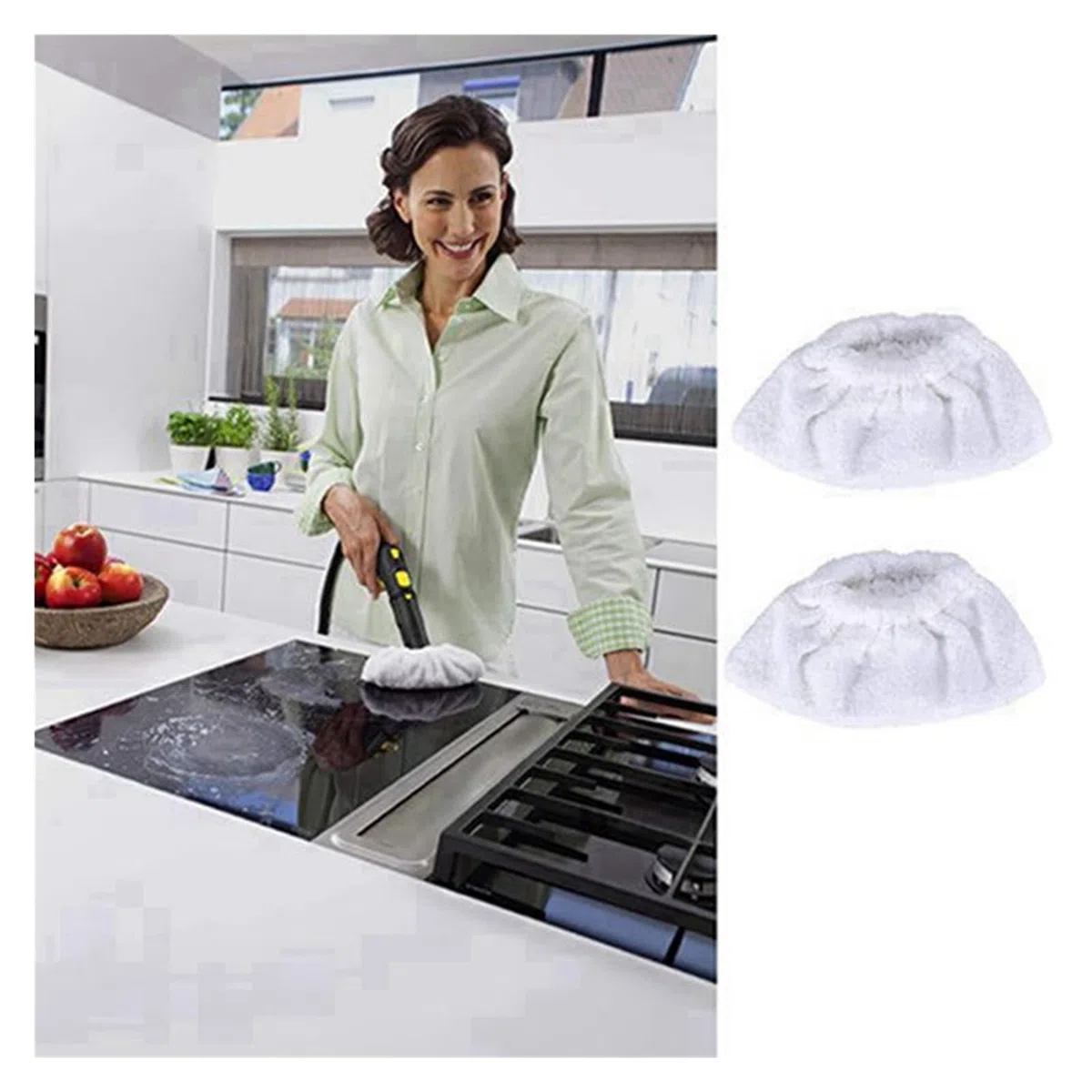 Paño de mopa a Vapor 9X, Compatible con Karcher Easyfix SC2 SC3 SC4 SC5, Limpiador a Vapor, Almohadillas for Ropa de Suelo de Microfibra, cepillos de Cobre