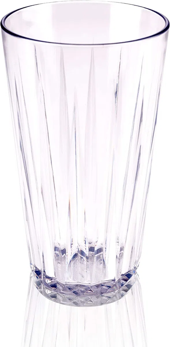 Juego de 6 vasos de plástico Tritan de 0,4 litros, sin BPA, aspecto de cristal, irrompibles, reutilizables y aptos para lavavajillas, 400 ml