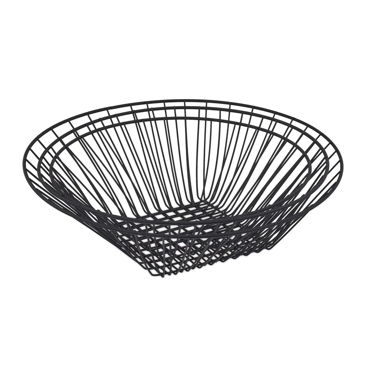 Relaxdays Frutero Colgante, 73x28 cm, 3 Niveles, Acero, Cesta Redonda para Fruta y Verdura, Almacenamiento Cocina, Negro