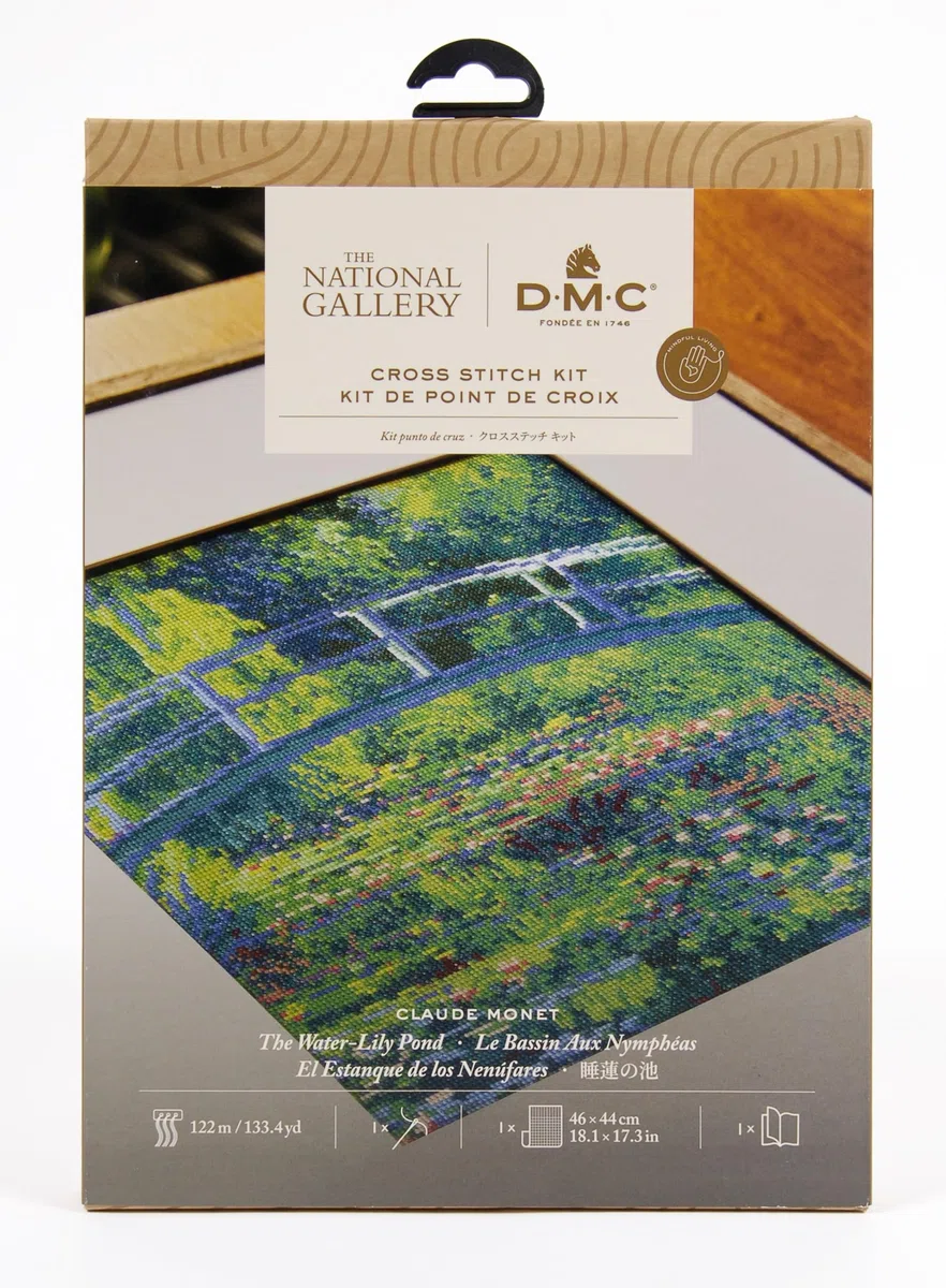 DMC - DMC Colección del Museo - Water Lily Pond Kit de Bordado de Punto de Cruz - 1 Conjunto
