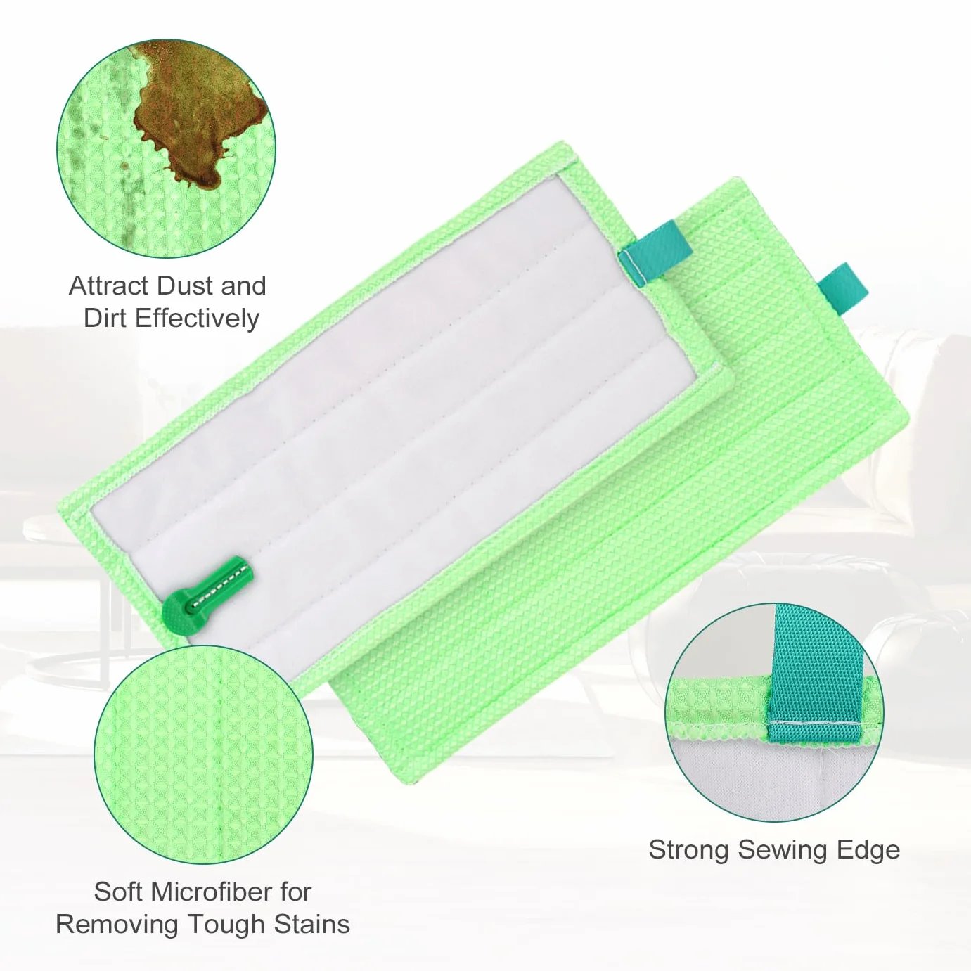 5 unidades de almohadillas de microfibra compatibles con Vorwerk suelo duro MF600/SP600/SPB100/SP7 – Paño de limpieza de repuesto para Vorwerk Tiger Kobold, lavable y reutilizable