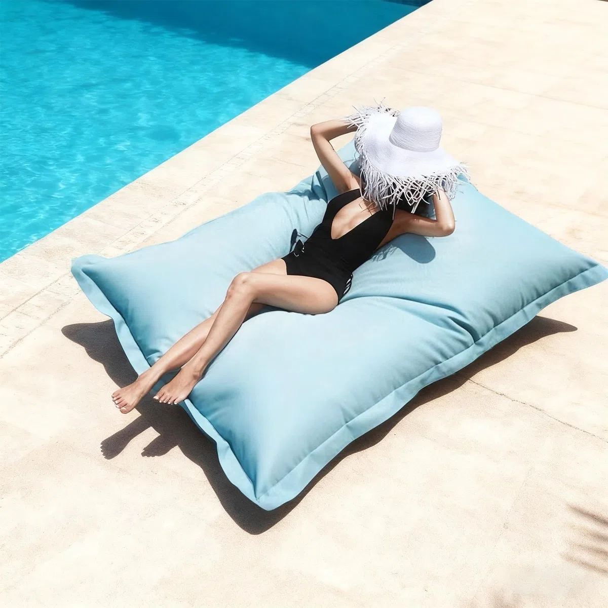 SXBCyan Funda Puf Flotante For Piscina(Sin Relleno), Al Aire Libre, Interior, Cómodo, Grande, Silla, Lado De La, Natación, Frijol, Sofá Perezoso, Solo Cubierta, Reutilizable Nadar(A-Orange)