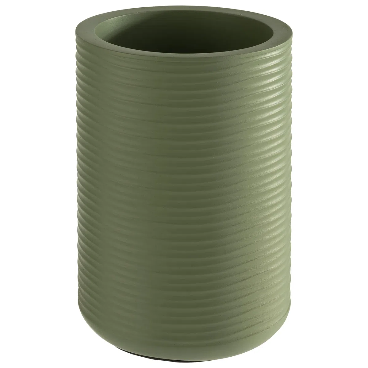 APS 36124 - Enfriador de botellas de hormigón estriado, con parte inferior suave para muebles, para botellas de 0,7-1,5 litros, diámetro de 13/10 cm, altura de 19,5 cm, color verde