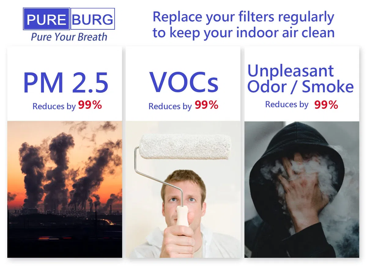 PUREBURG Core Mini - Filtro de Repuesto Compatible Con Levoit Purificador de Aire, Número de Pieza RF, H13, Filtración de 3 Etapas, 2 Unidades