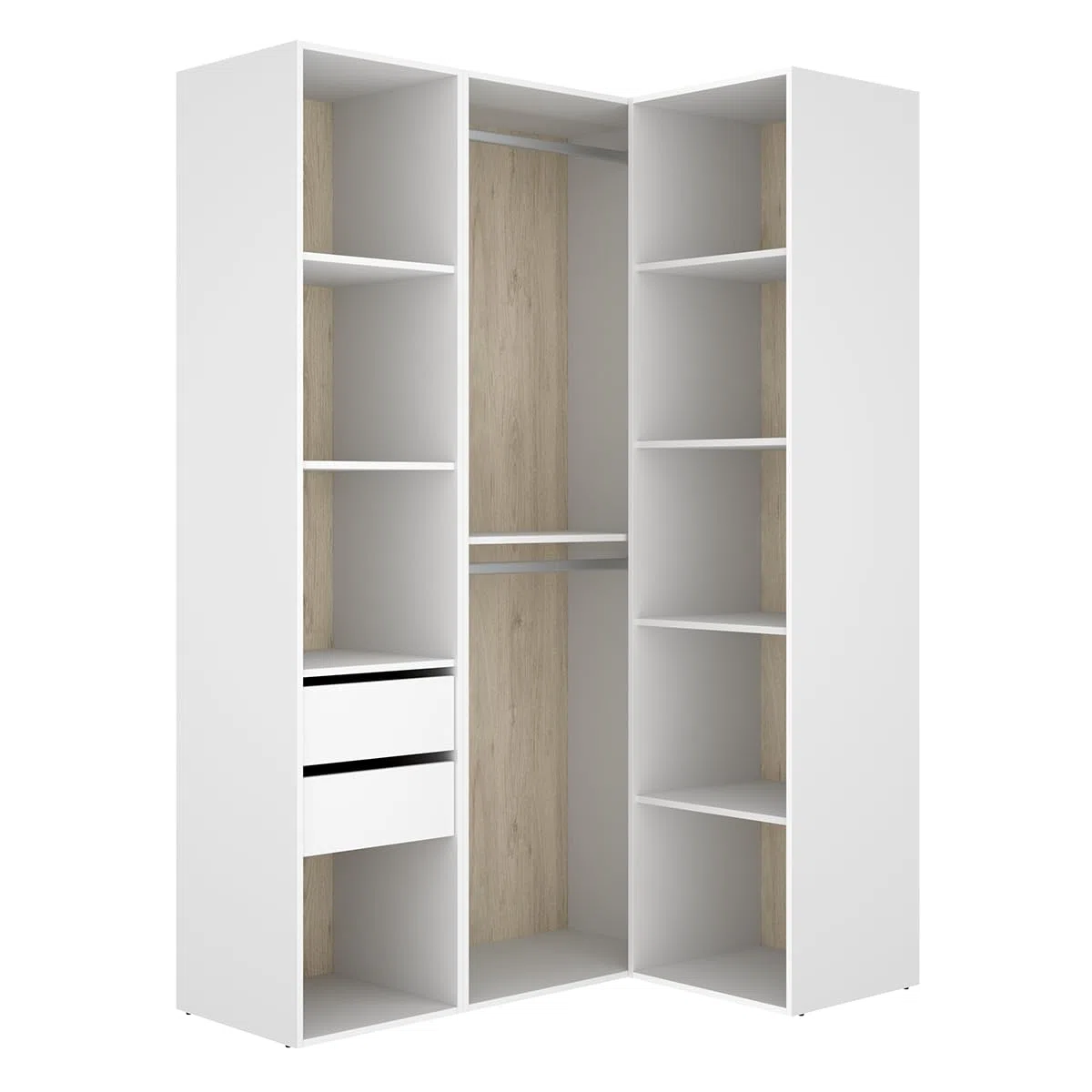 DEKIT Grupo RIMOBEL-Conjunto Armario-VESTIDOR Rincon con Trasera Reversible