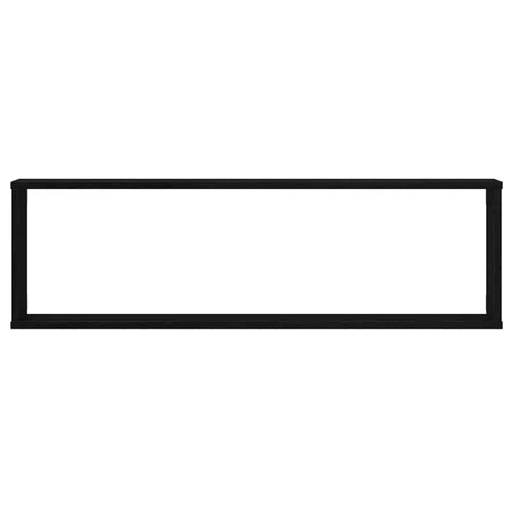 Homgoday Estantes cúbicos de Pared 2 uds Roble Negro 100x15x30 cm Estantería de Pared Colgante Flotante Almacenamiento Espacio Decoración Artículos Diarios en Familia