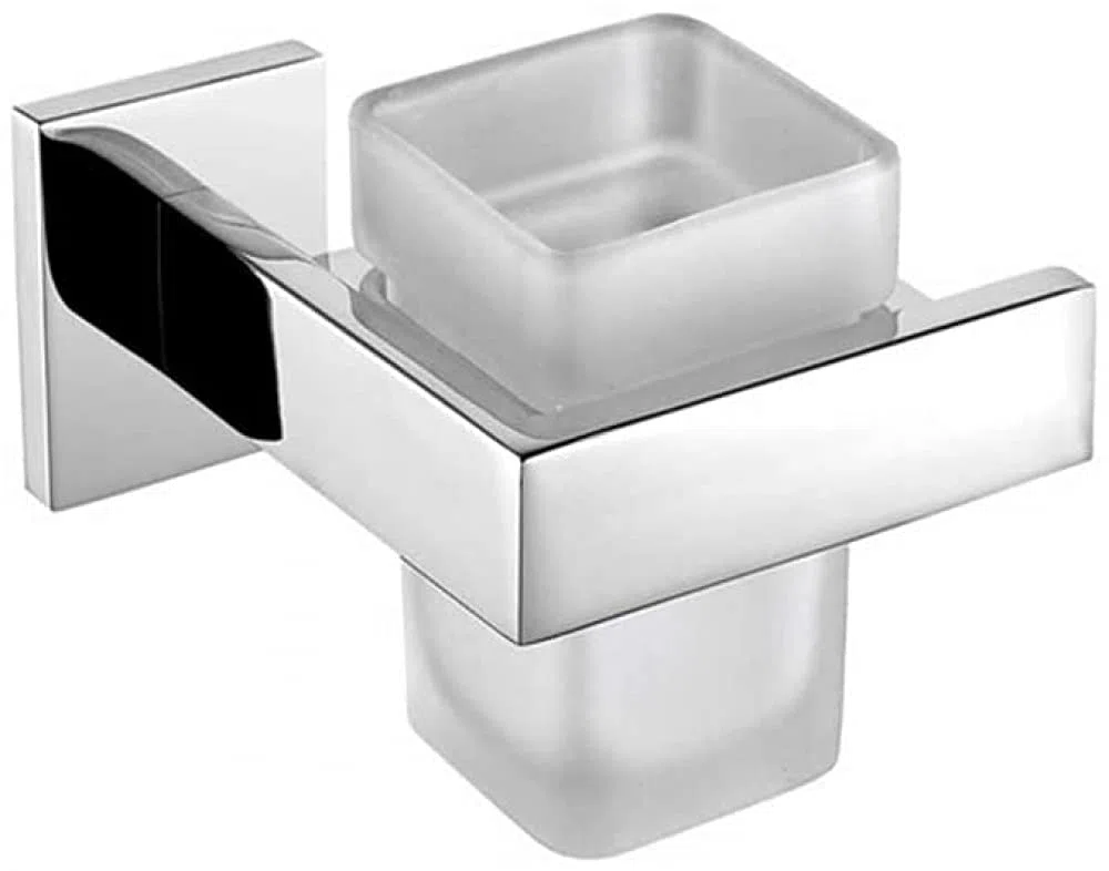 Soporte para cepillo de dientes cuadrado cromado montado en la pared de acero inoxidable soporte para cepillo de dientes accesorio de baño