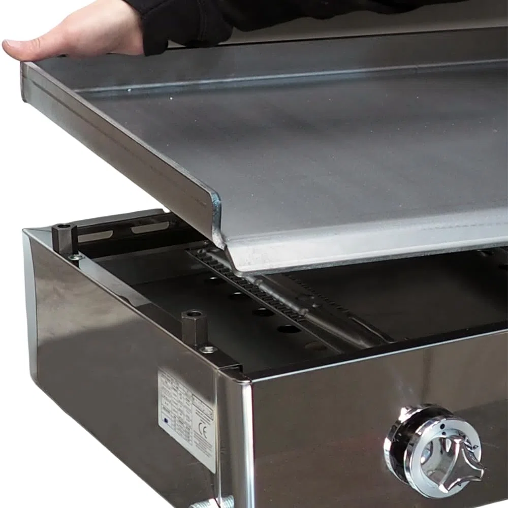 MBH - Plancha a gas profesional para bar y restaurante 100 cm 3 quemadores. Plancha a gas cocina industrial hostelería - MADE IN SPAIN