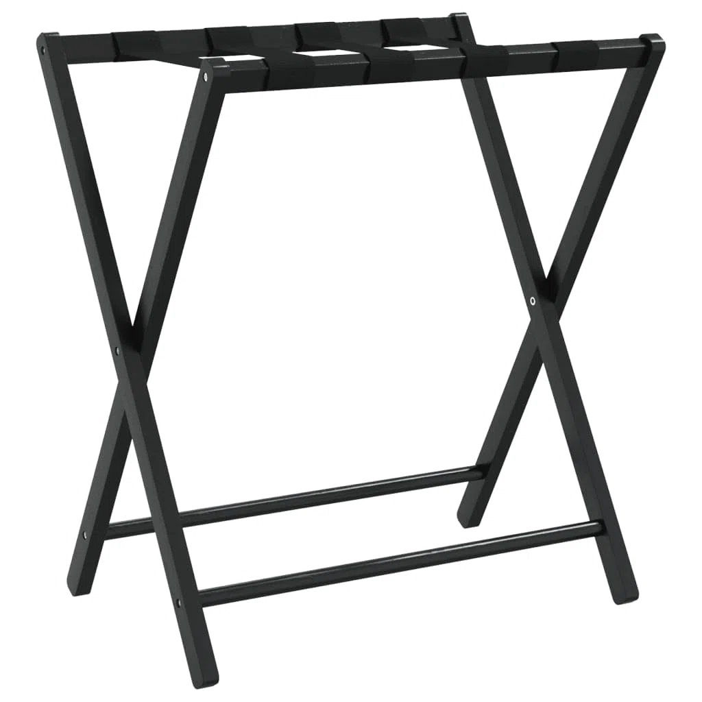 vidaXL Soporte para Maletas, Soporte de Zapatos, Portaequipajes Plegable, Soporte para Dormitorio Cuarto de Invitados, Bambú Negro 68,5x38x58 cm