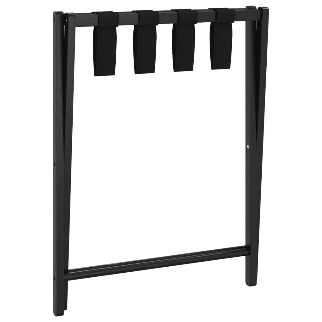 vidaXL Soporte para Maletas, Soporte de Zapatos, Portaequipajes Plegable, Soporte para Dormitorio Cuarto de Invitados, Bambú Negro 68,5x38x58 cm