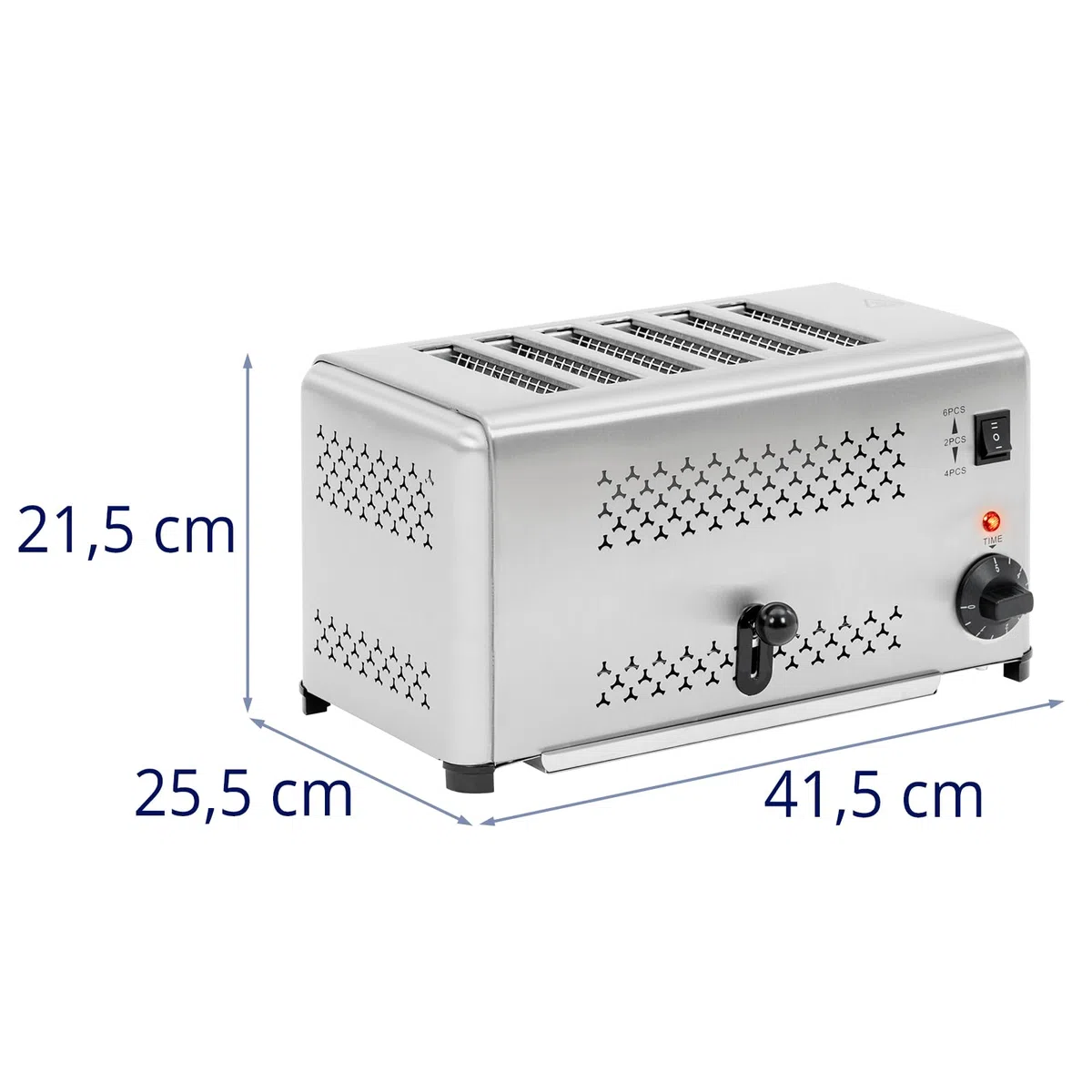 Royal Catering Tostadora 2500 W tostadoro 6 ranuras temporizador 0-5 min acero inoxidable