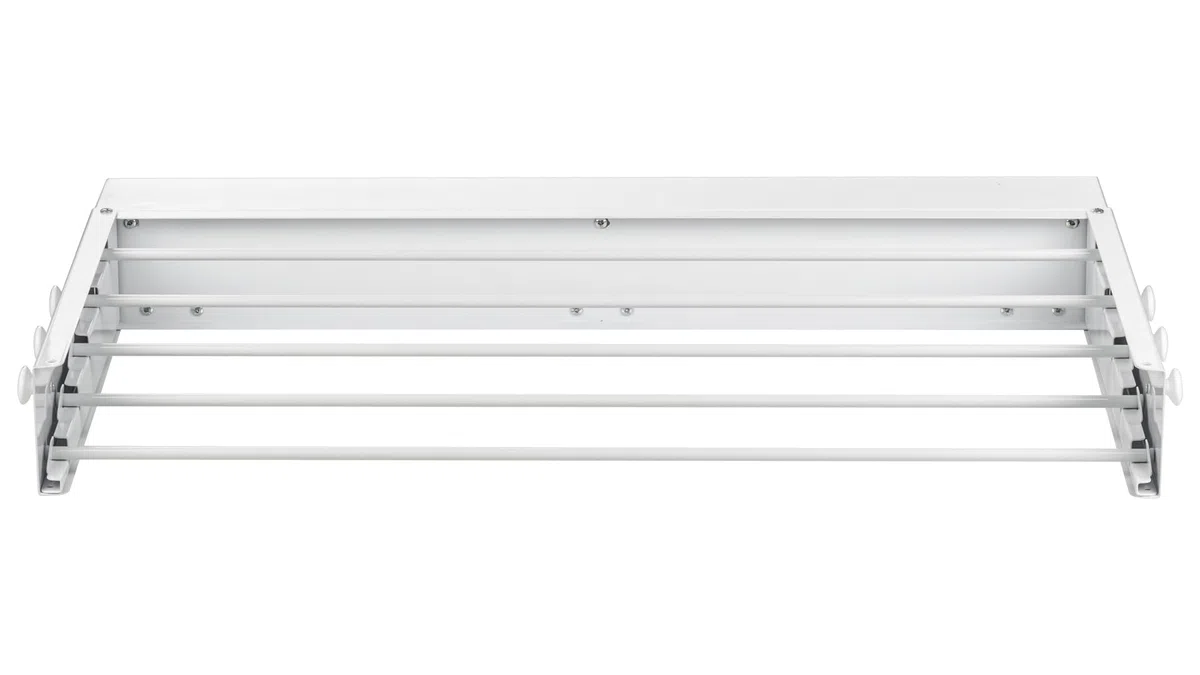 Avoid tendedero de Pared Blanco Plegable – tendedero Pared Extensible con 5 Barras – tendedero Plegable Ropa Metal – tenderete Extensible Ventana balcón – Tendedero retráctil 80x39 cm