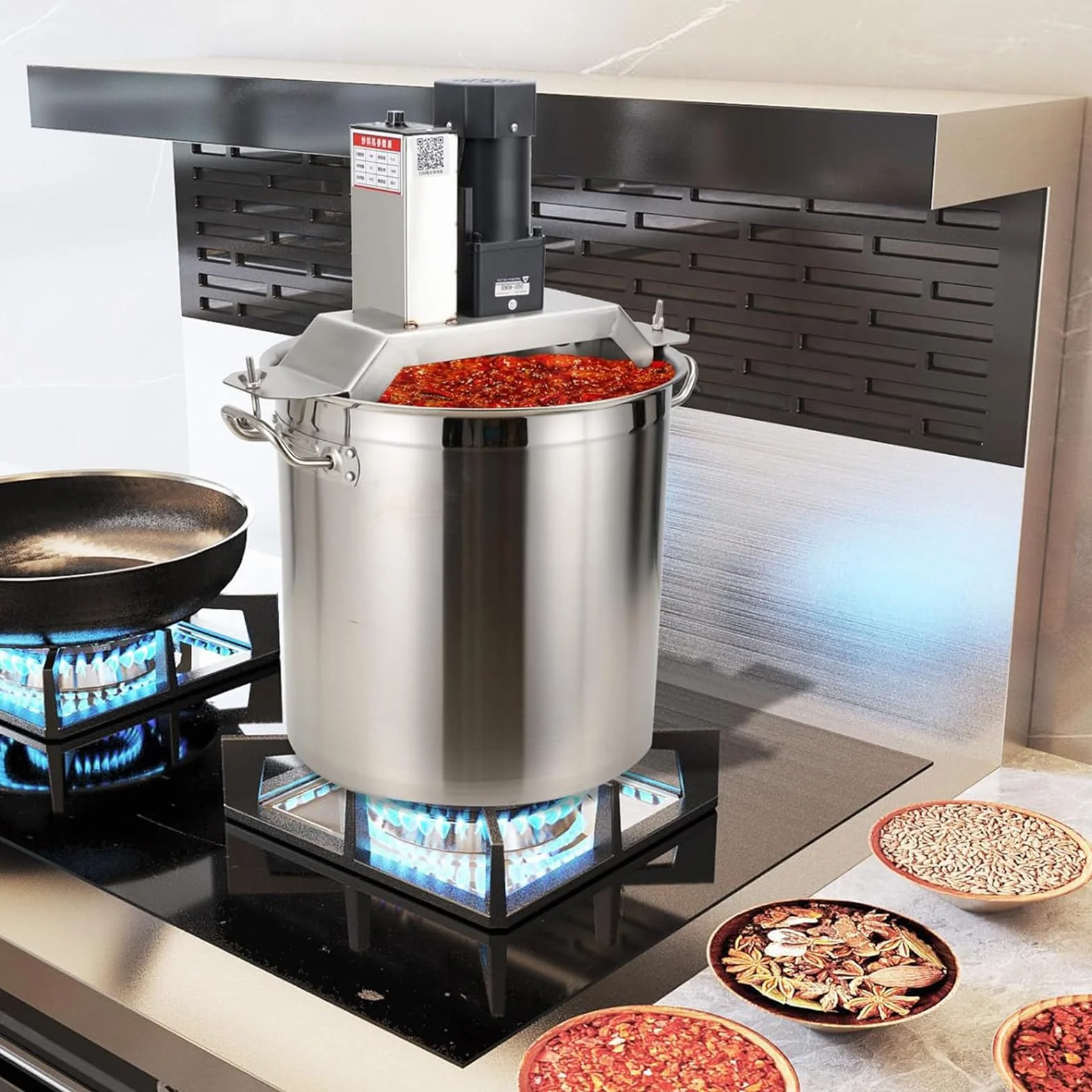 Mezclador de alimentos comercial, máquina mezcladora eléctrica para mermeladas, salsas, raspador de 4 cuchillas