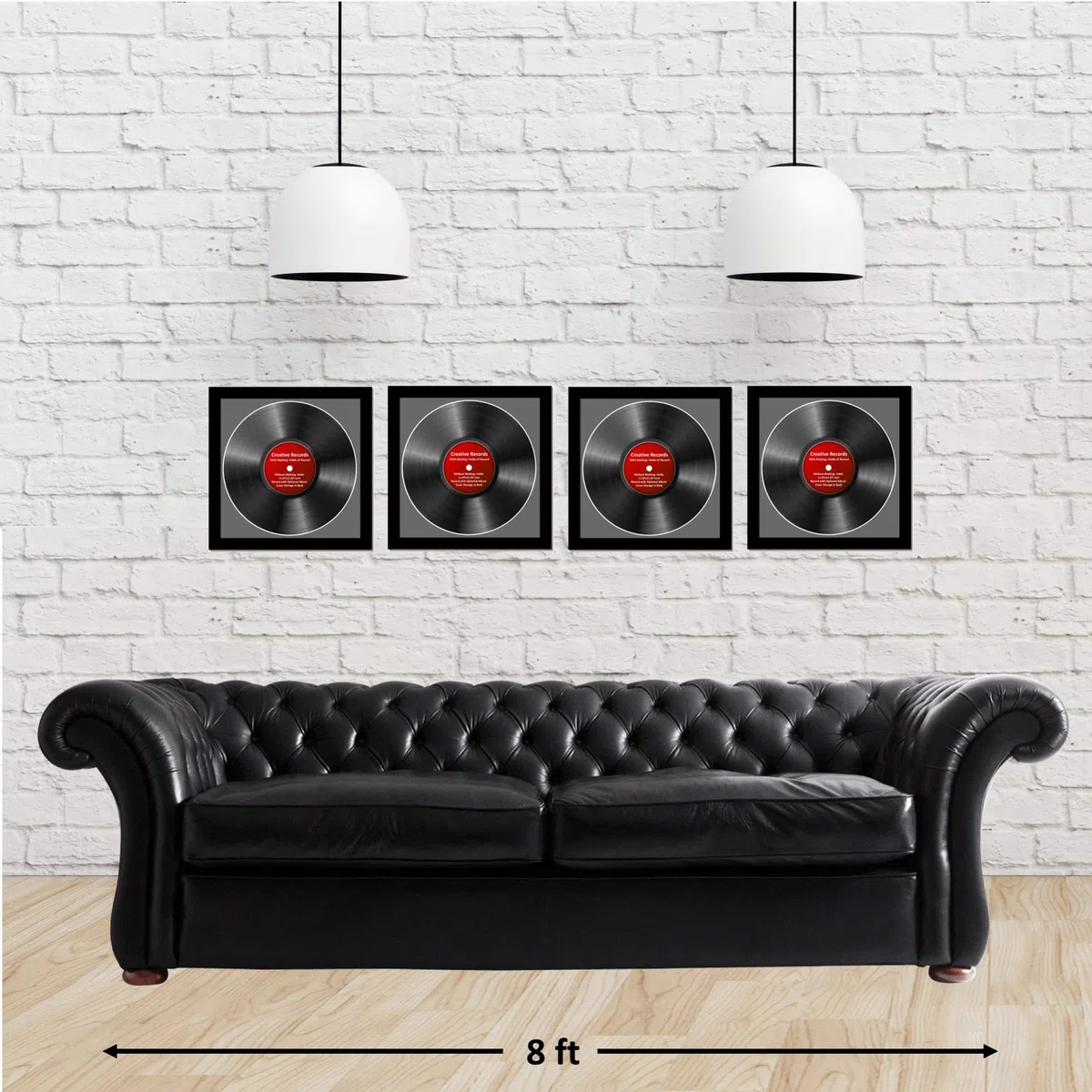 CreativePF LP - Marco para Discos de Vinilo con Cristal y Colgador de Pared