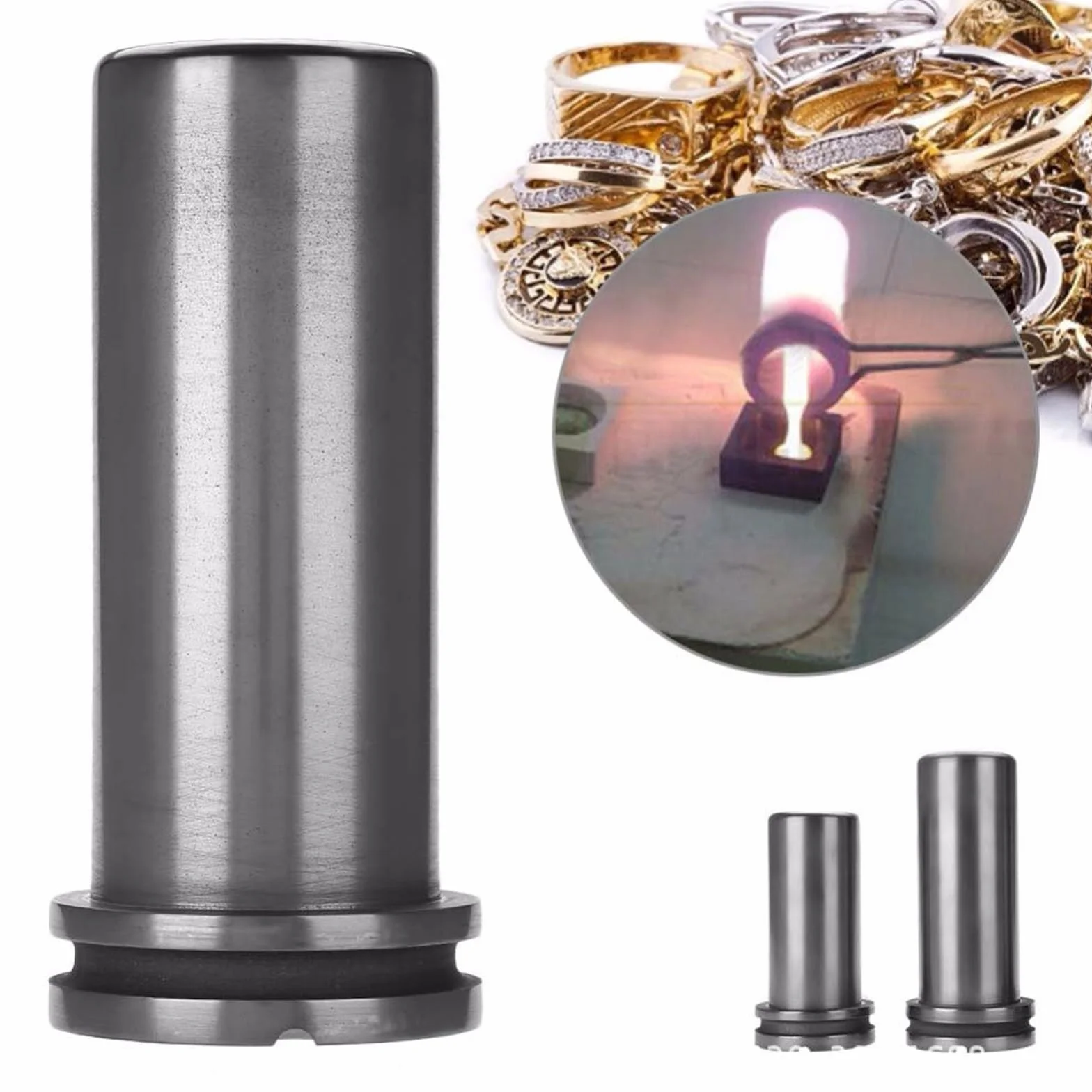 Crisol de grafito de 1 kg, 2 kg, 3 kg, molde de lingote de fusión para oro, plata, latón, aluminio, hornos de fundición de joyas, herramienta de fundición de oro eléctrico