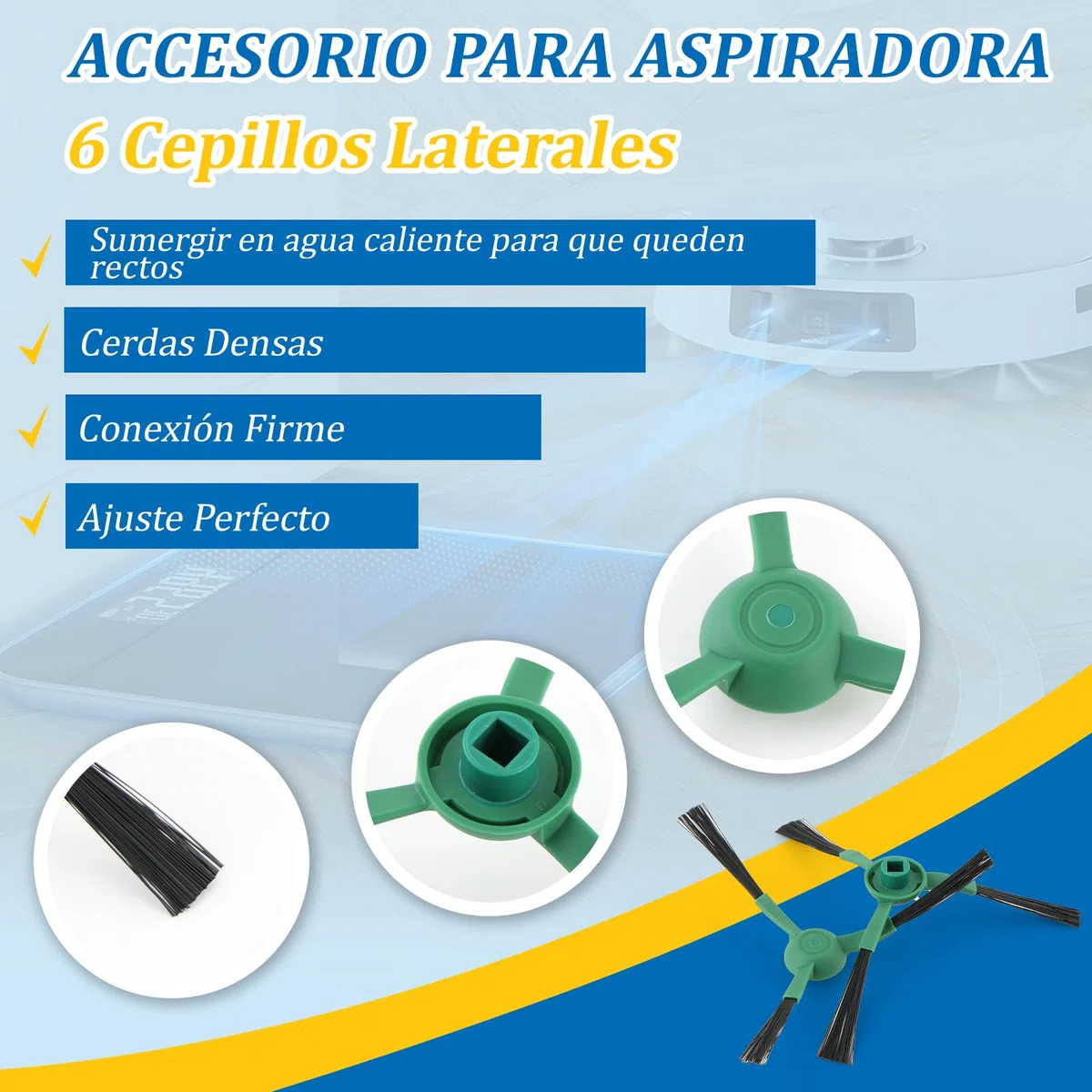 para iRobot Roomba Plus 405/505 Combo Repuesto Accesorios con 1 Cepillo de goma,6 Cepillo Lateral,4 Bolsas Polvo,4 Filtro Hepa,4 Paños Fregado 1 cepillo de limpieza Accessory