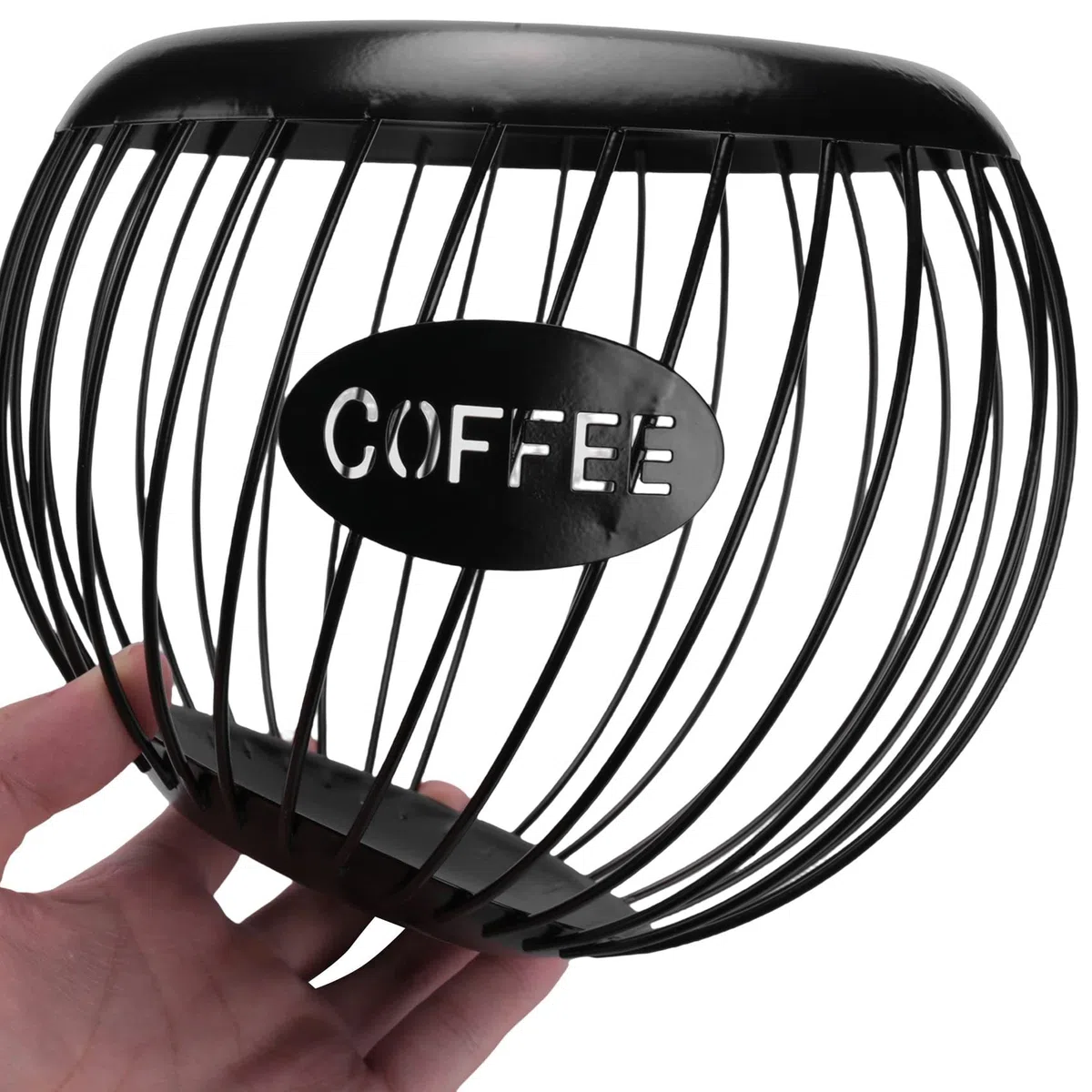 Soporte para estante de café, K-tazas y espresso de gran capacidad, cesta de almacenamiento para cápsulas de café de metal