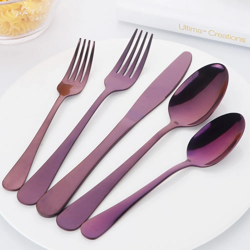 Buyer Star 20 piezas Cuberteria Servir para 4 personas, Cubiertos de acero inoxidable Reutilizable Vajilla para Fiesta de bodas Cocina Restaurante
