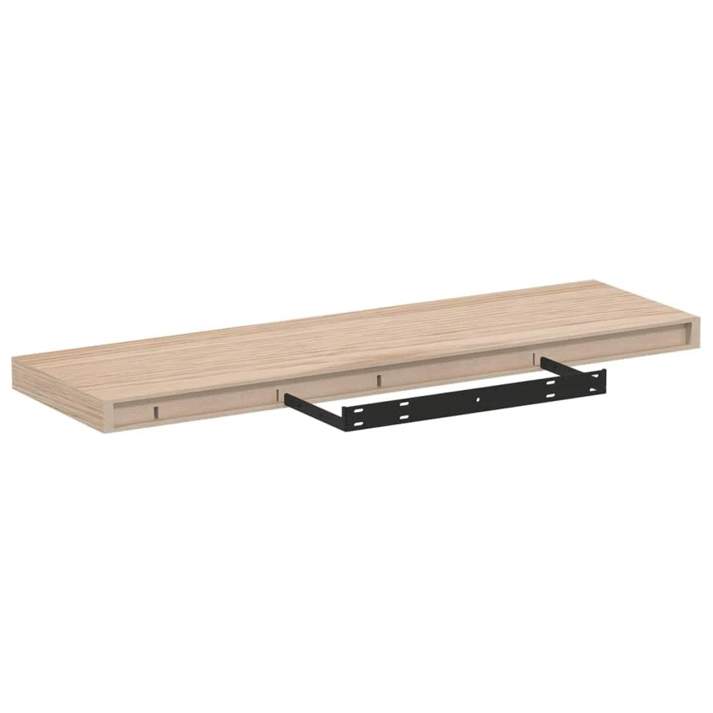 Juego de 4 estantes flotantes, 80 x 23,5 x 4 cm, madera de chapa de roble, soporte invisible, duradero, estantería de pared para salón, dormitorio, baño, cocina
