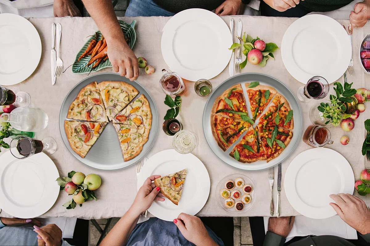 Homikit Bandeja para pizza, 30 cm, redonda, de acero inoxidable, para pizza, juego de 2 unidades, para hornear en el horno, saludable y duradero, fácil de limpiar y apto para lavavajillas