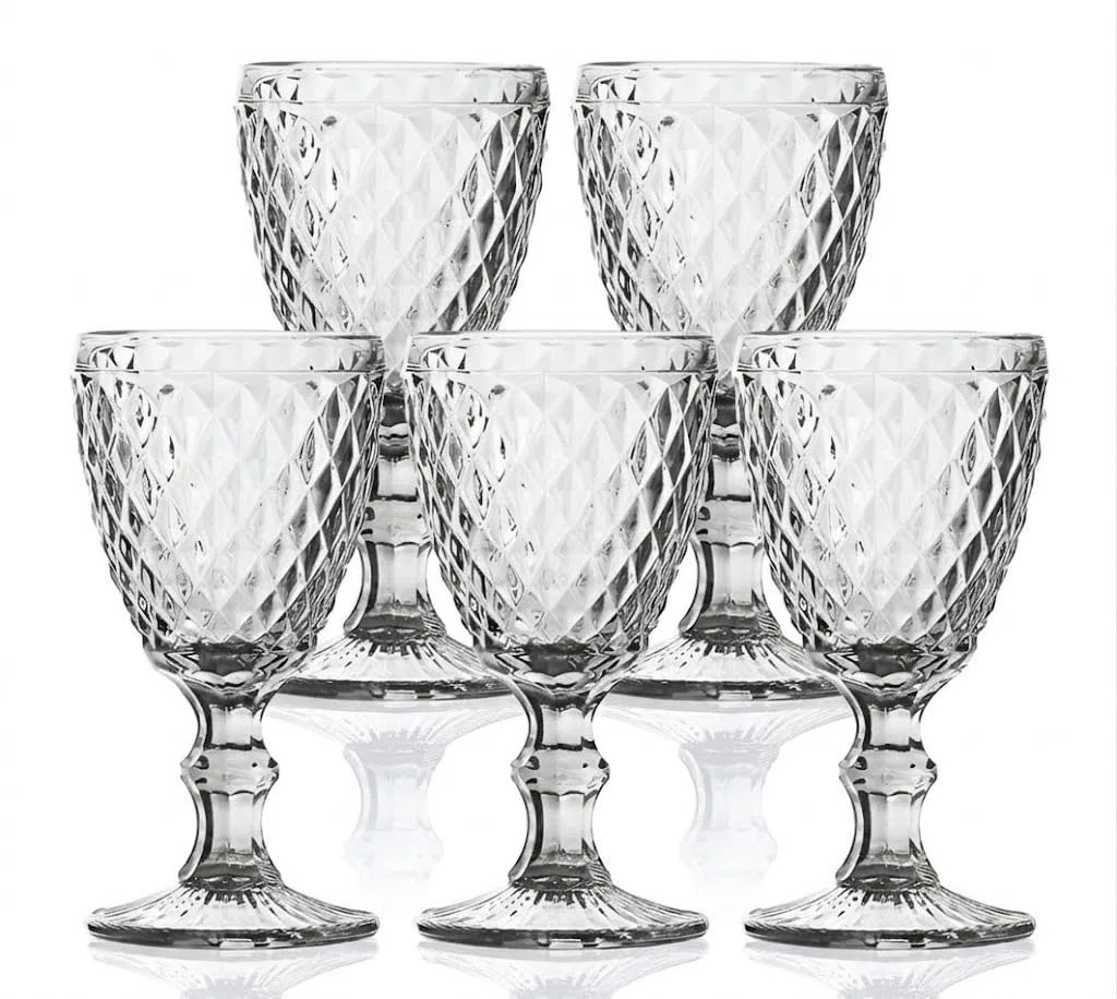 Copa Sidari de Cristal Transparente 350 ml – Set de 6 Copas Elegantes y Resistentes – Apta para Agua, Vino o Refrescos