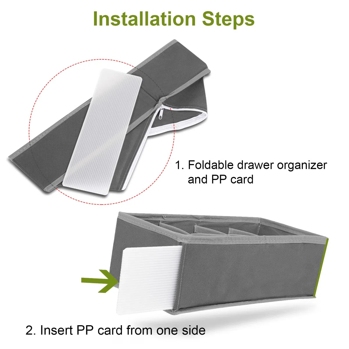 Organizador Cajones Juego de 8 Cajas Almacenaje Plegables de Tela Para Guardar Ropa,Organizador Ropa Interior,Organizadores de Cajones No Tejidos para Sujetadores,Calcetines,Bufandas- Gris Oscuro
