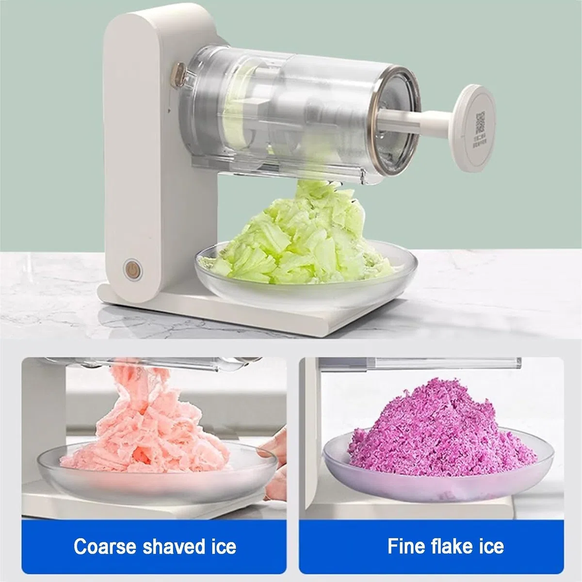 Trituradora de hielo eléctrica con cuchillas de acero inoxidable, recargable para granizados, frappés, cócteles
