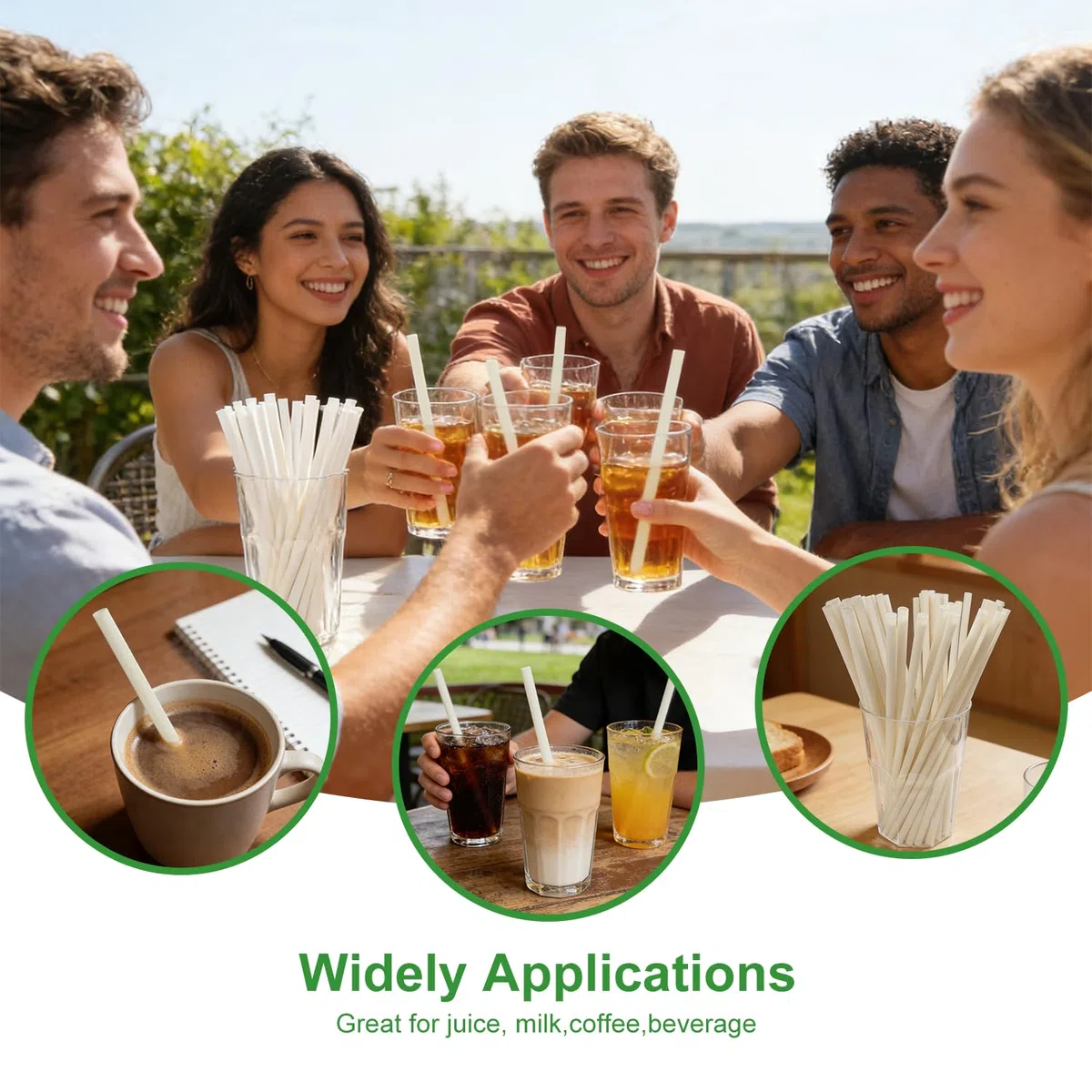 12 mm de Extra Ancha Pajitas de Fibra de Bambú, 200 Biodegradables Bambú Pajitas de Bubble Tea | Pajitas Desechables con Gran Apertura | Para té Boba, Jumbo, Batidos de Leche y Batidos