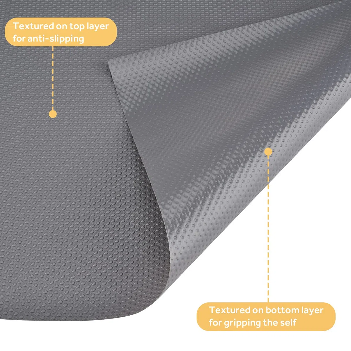 45x500cm Protector Cajones Cocina EVA Plastico Forro de Cajón Estera del Refrigerador Estantes el gabinete Estera No Adhesiva Antideslizante Impermeable Cuttable Reutilizable (Gris)