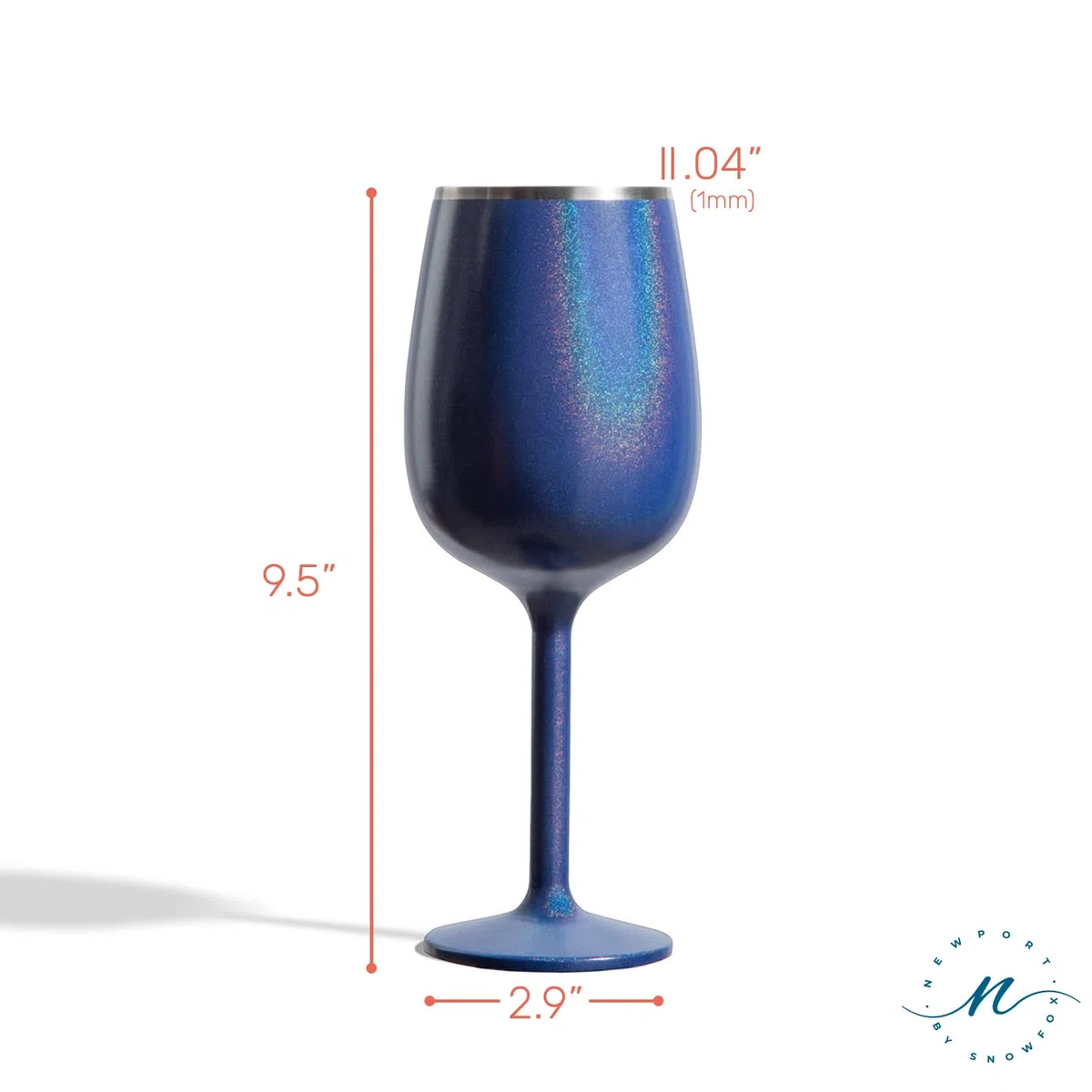 Newport Stemware Collection - Copa de vino de acero inoxidable aislada al vacío, copa de vino ligera, irrompible y las bebidas se mantienen frías, base de silicona antideslizante, copas de cóctel, 12