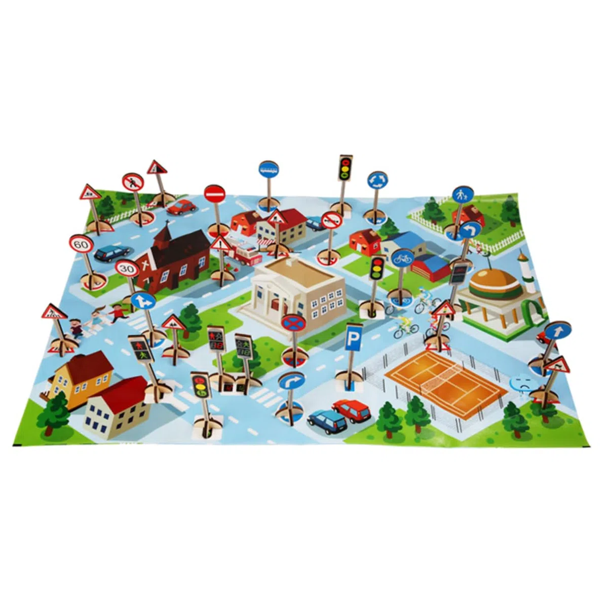 Alasum Juego de Señales de Tráfico de Madera para Niños, Modelo Educativo para Mejorar la Seguridad y Aprendizaje Temprano en Juegos Cognitivos