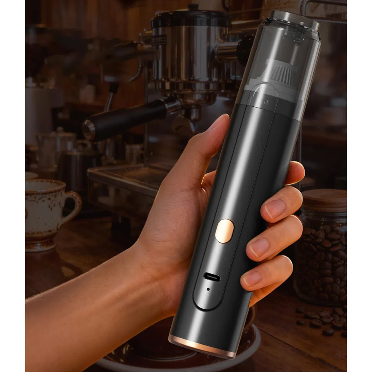 Aspiradoras portátiles de ABS para café en polvo, colector de mano inalámbrico para cocina y oficina, colector de alta potencia