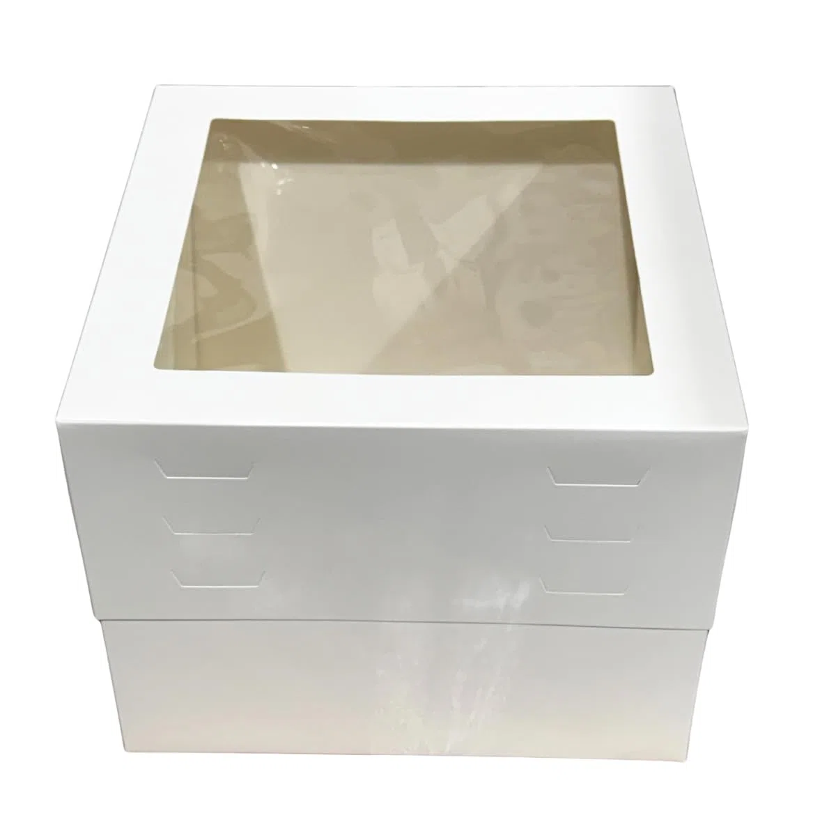 Decoraciondulce - Pk de 10 Cajas para Tartas, Blanca Altura Regulable Con Ventana 30 X 30 X 20 A 30 Cm. (30x30)