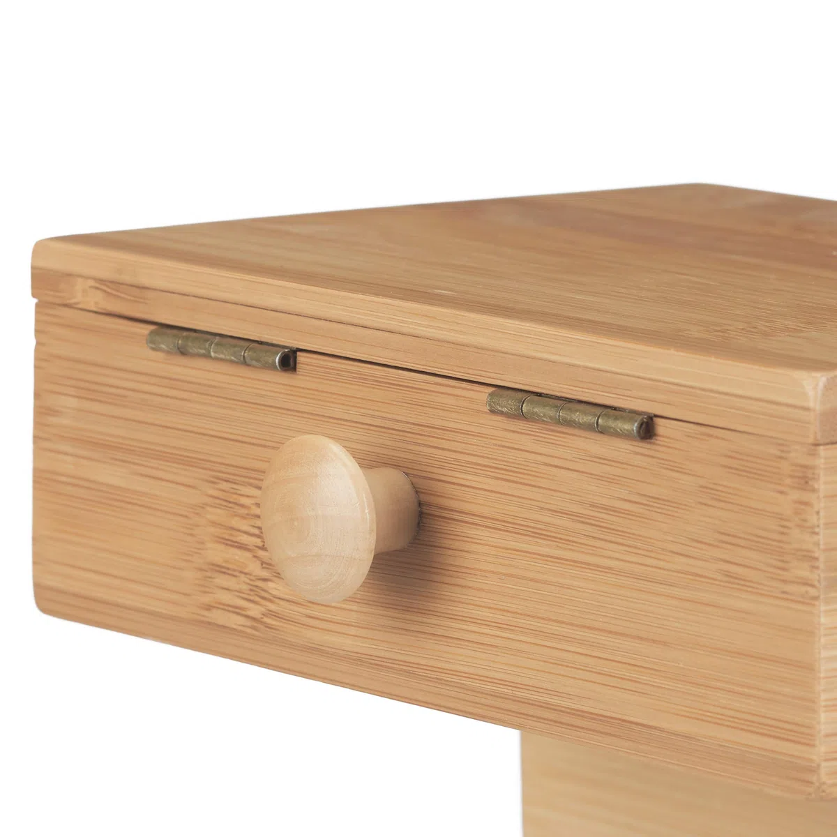 Relaxdays Caja de Costura con Compartimentos, Bambú, Beige, HxWxD 20x24x13.5 cm